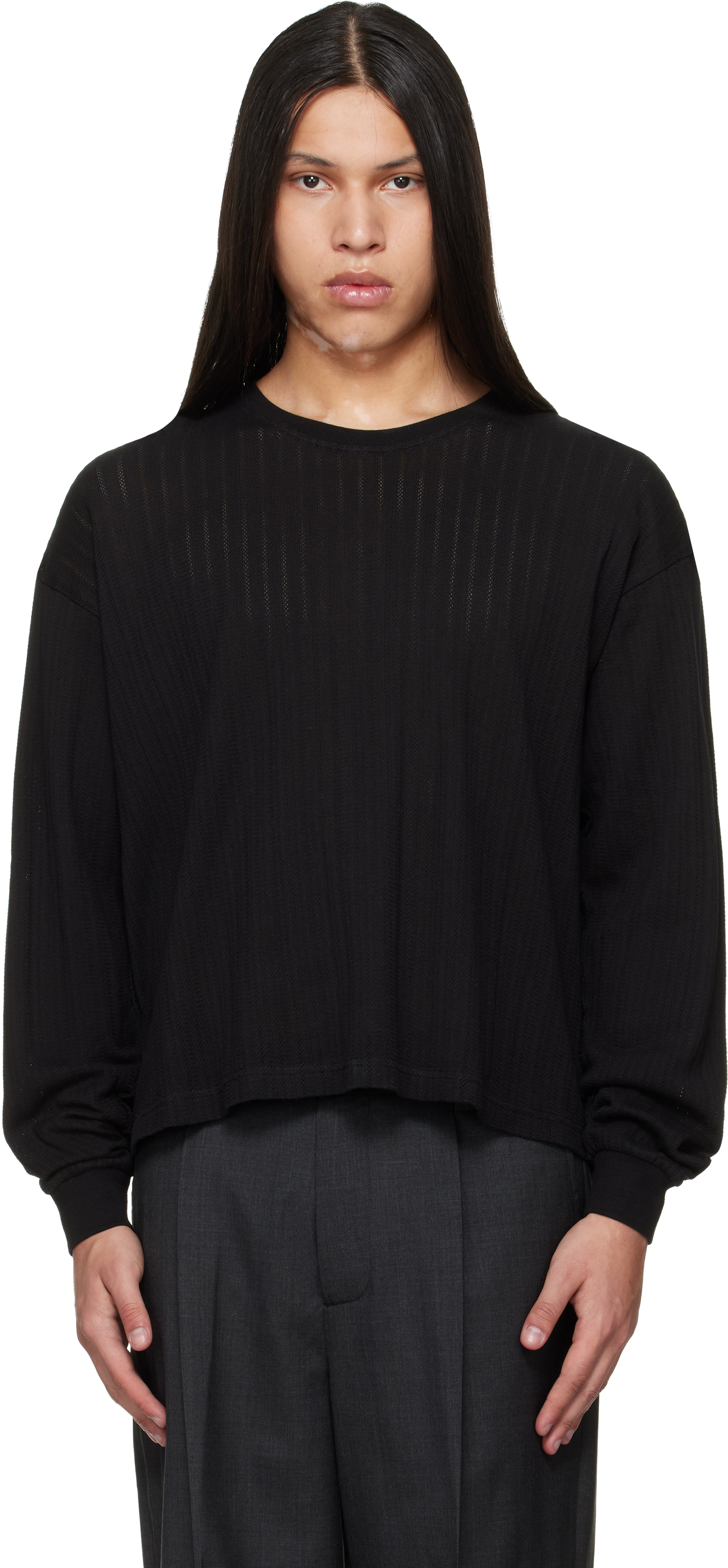 mfpen: Black Relaxed LS T-shirt | SSENSE