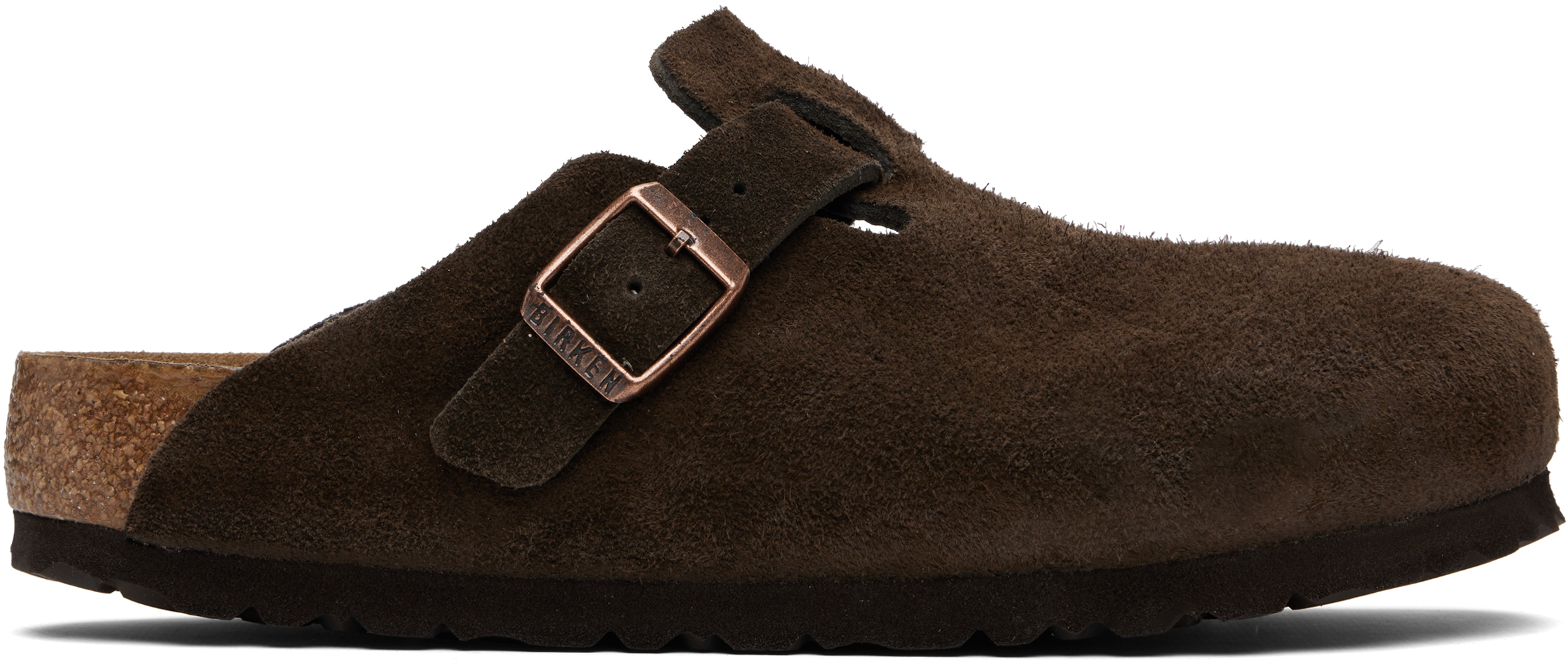 Birkenstock: ブラウン Boston Soft Footbed レギュラー クロッグ