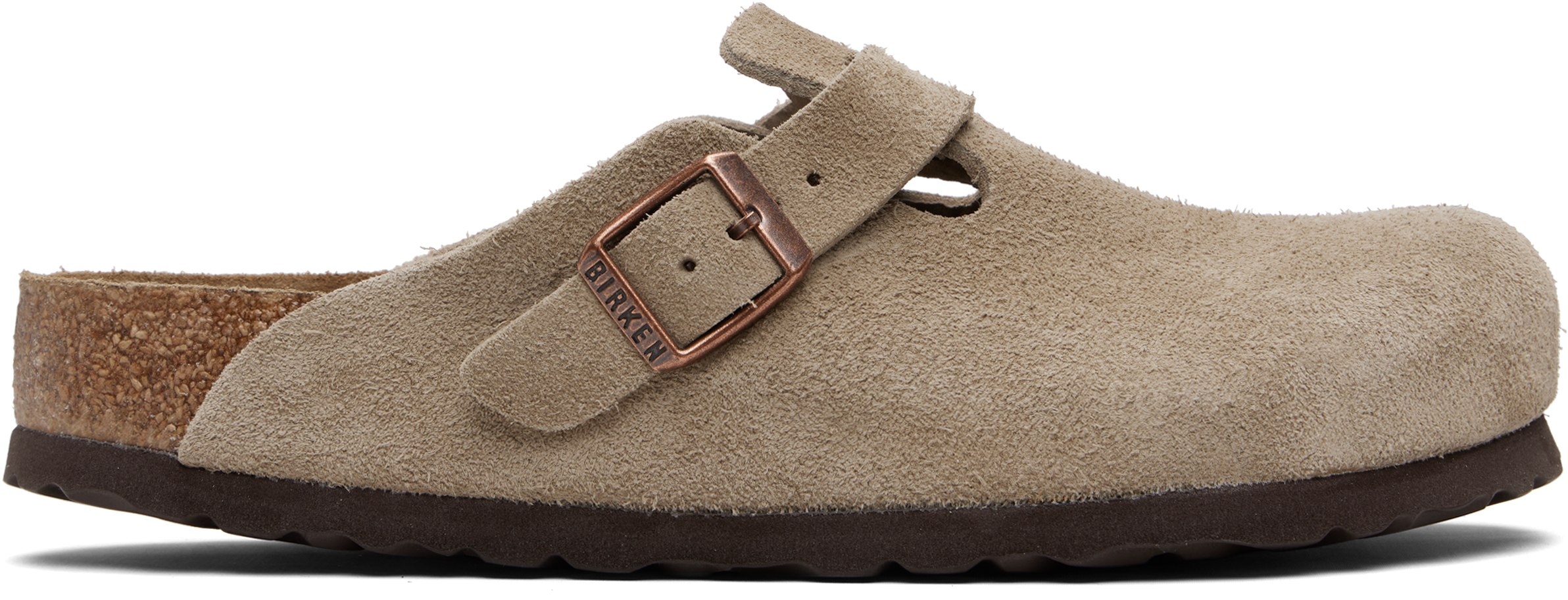 Birkenstock: トープ Boston Soft Footbed レギュラー クロッグ