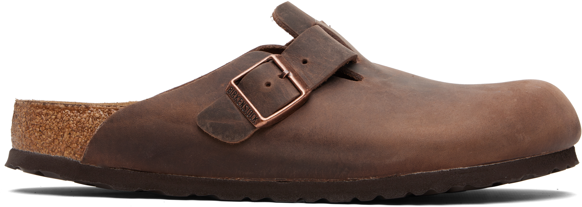 Birkenstock Brown Embossed Slip-On Clogs BIRKENSTOCK BOSTON SUEDE EMBOSSED Clogs Cork Brown - Walmart.com main image 3