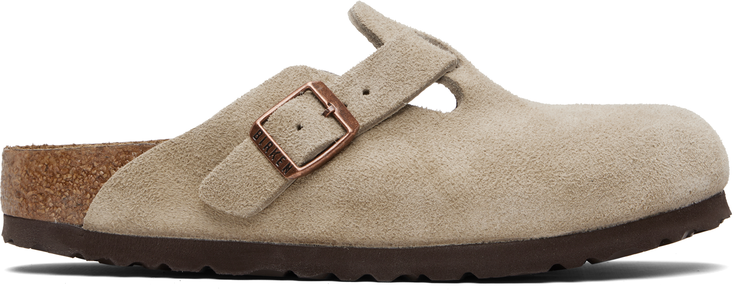 Birkenstock: トープ Boston Soft Footbed レギュラー クロッグ