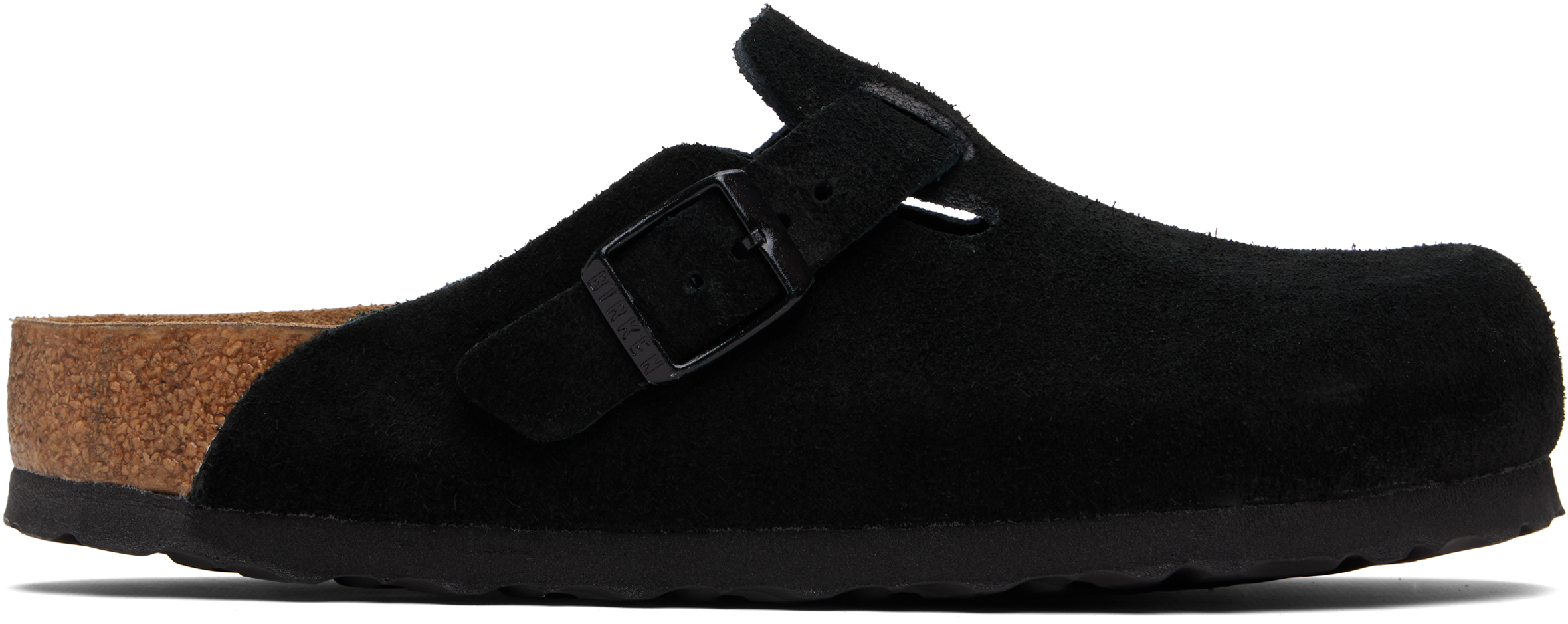 Birkenstock: ブラック Boston Soft Footbed レギュラー クロッグ
