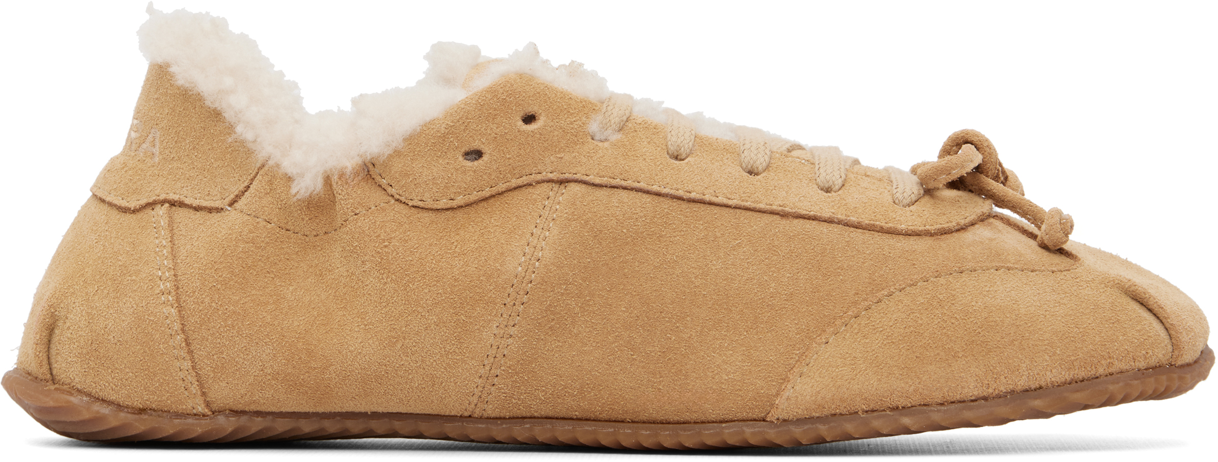 ABRA Beige Ballerina Shearling Sneakers