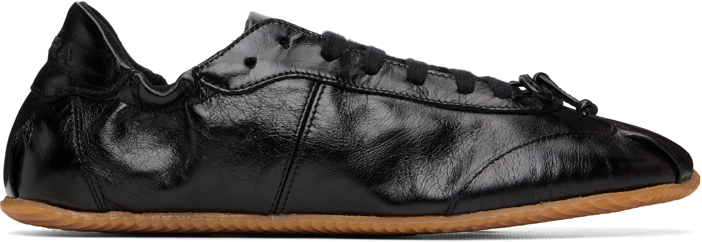 ABRA Black Ballerina Leather Sneakers