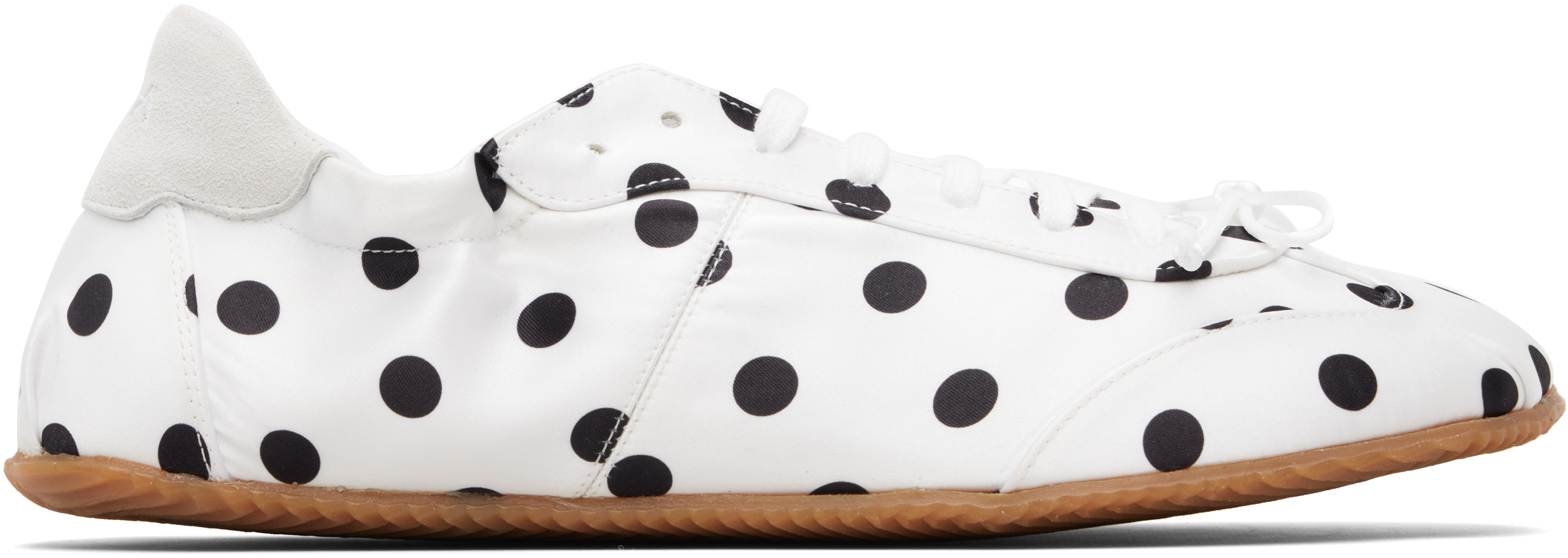 ABRA White & Black Dots Ballerina Sneakers