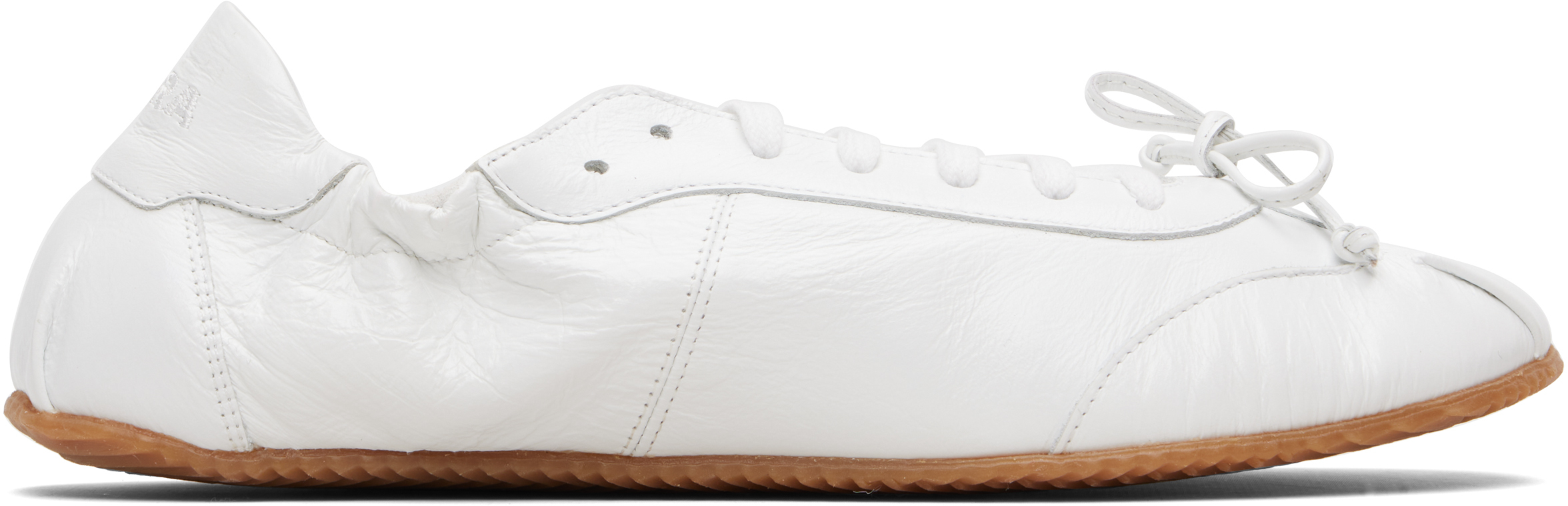 ABRA White Leather Ballerina Sneakers