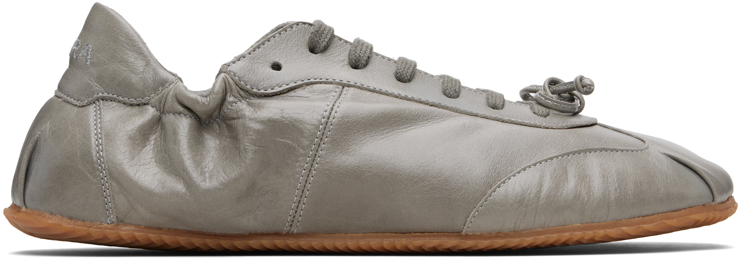 ABRA Gray Leather Ballerina Sneakers