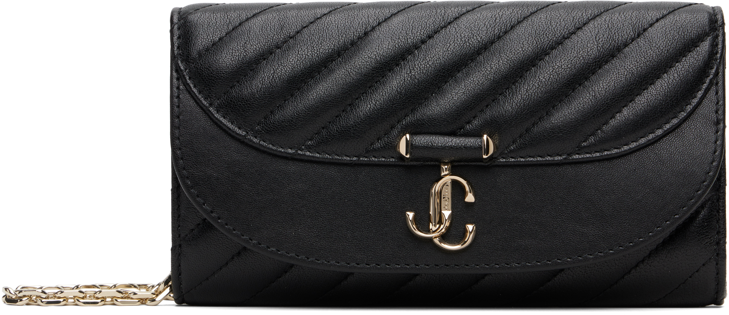 JIMMY CHOO ブラック　チェーンウォレットバッグ Jimmy Chooのブラック Curve チェーン ウォレットバッグがセール中