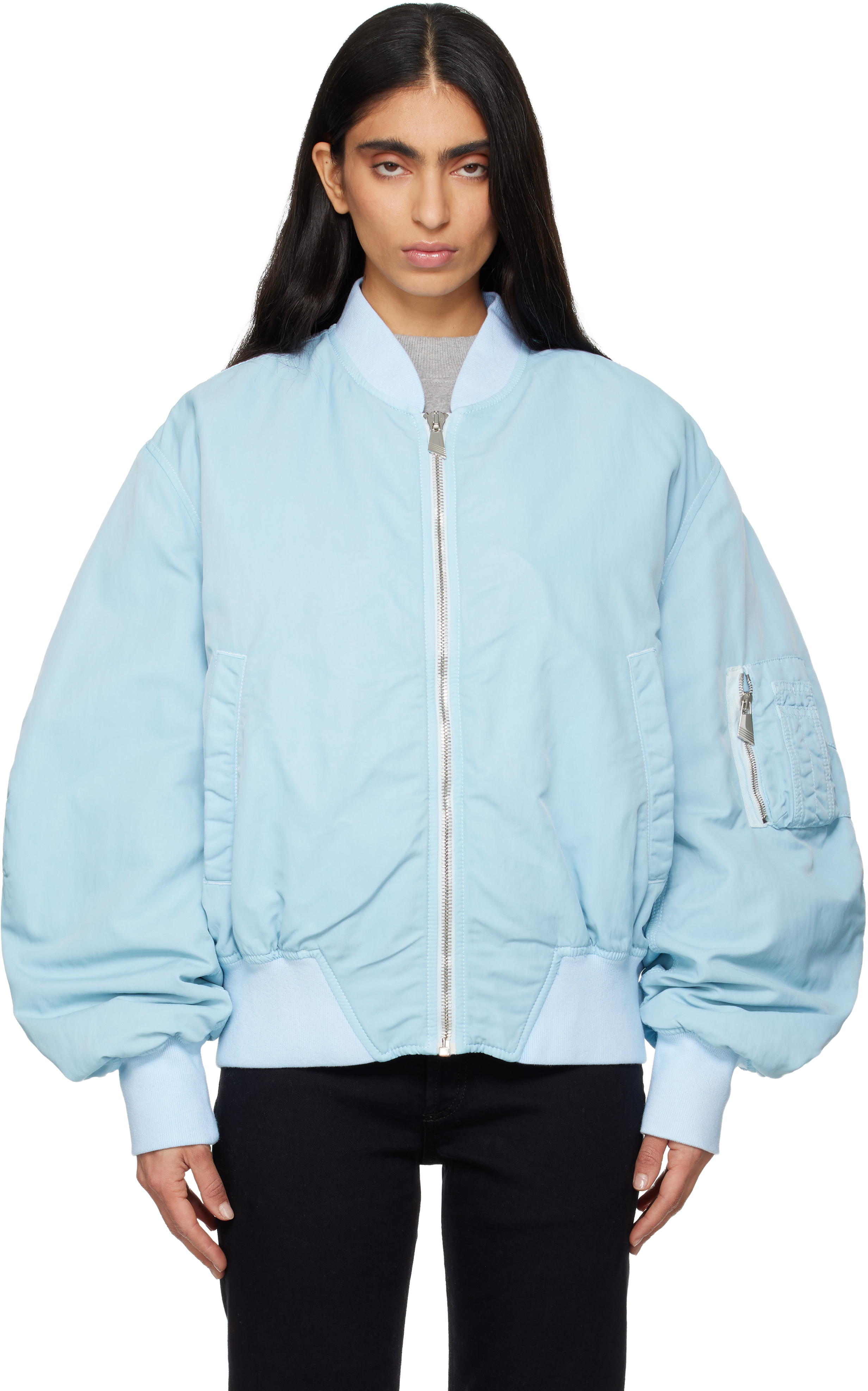 Attico Blue Anja Bomber Jacket