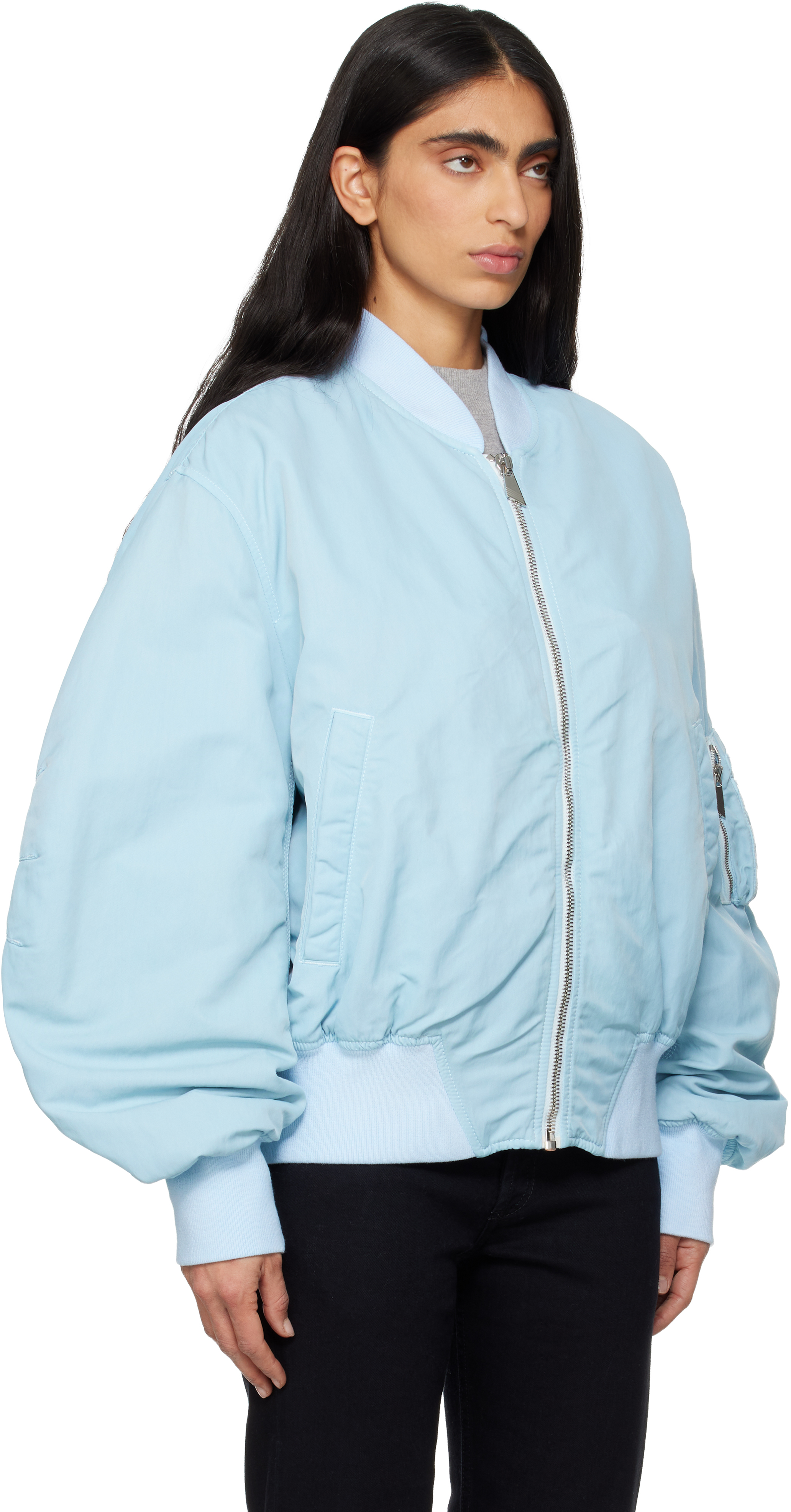Attico Blue Anja Bomber Jacket