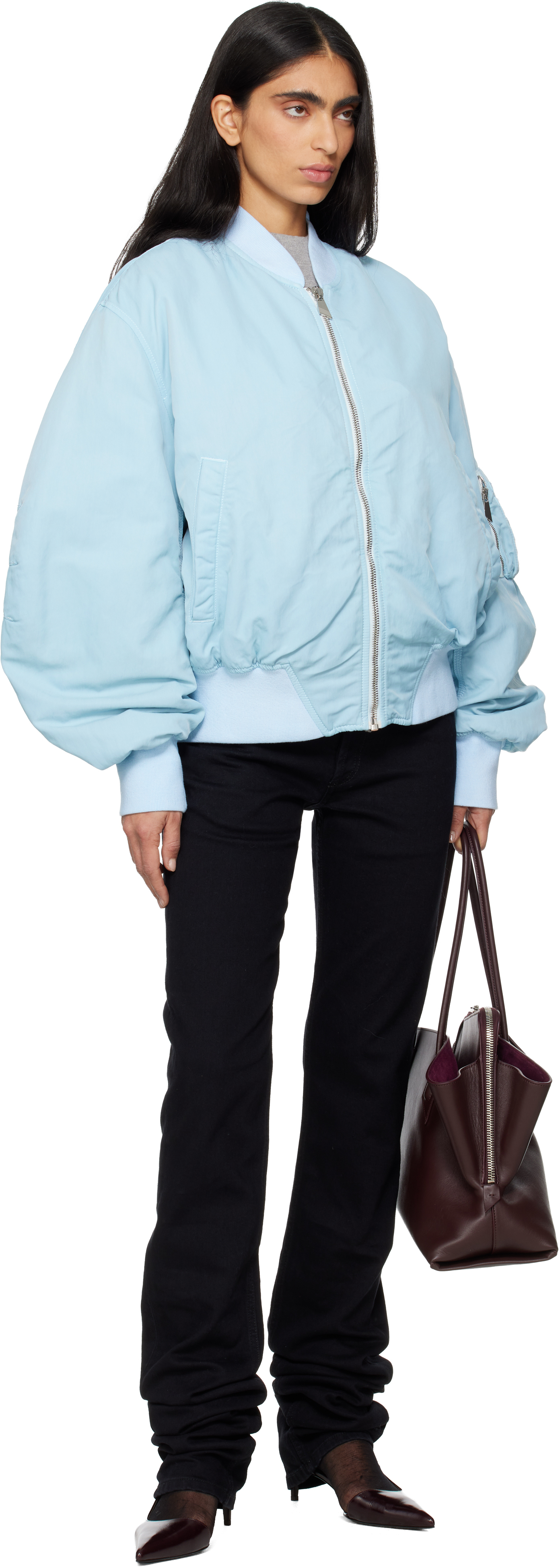 Attico Blue Anja Bomber Jacket