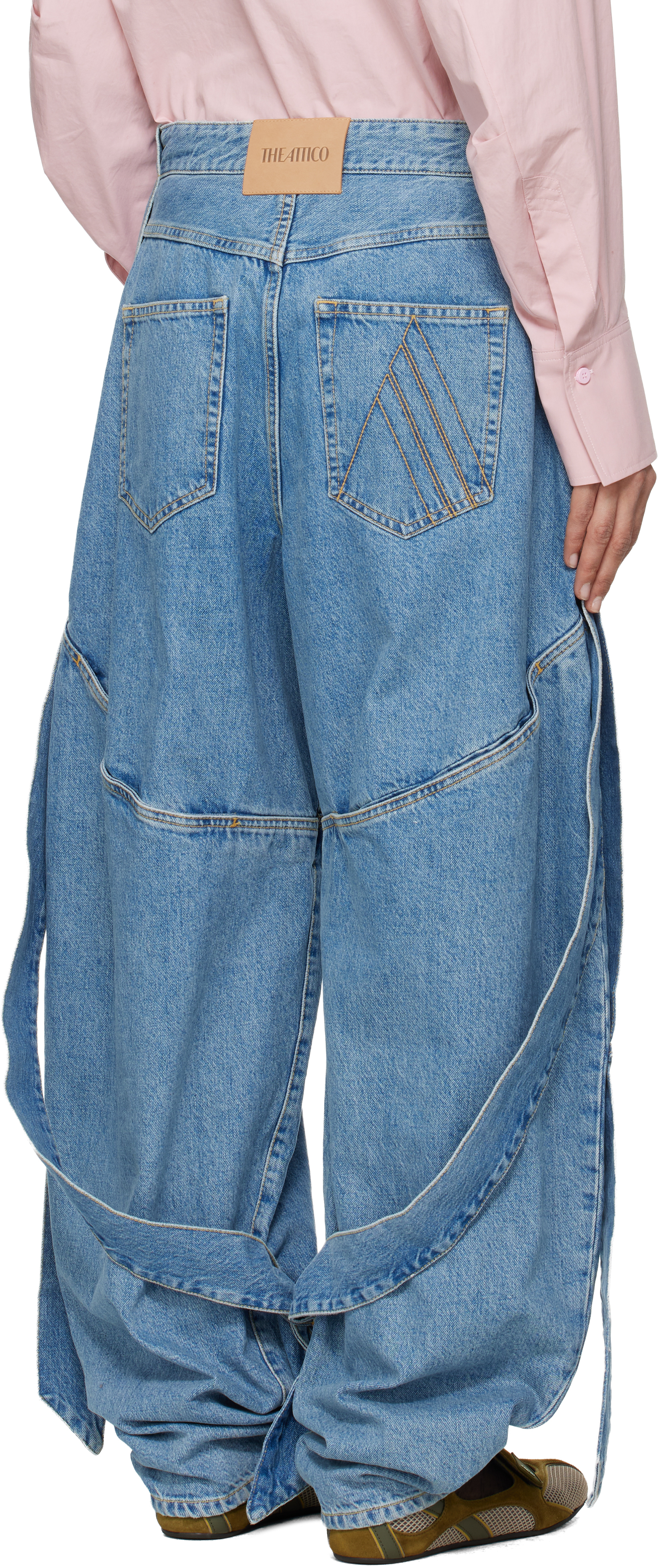 Attico Blue Long Jeans In Multi