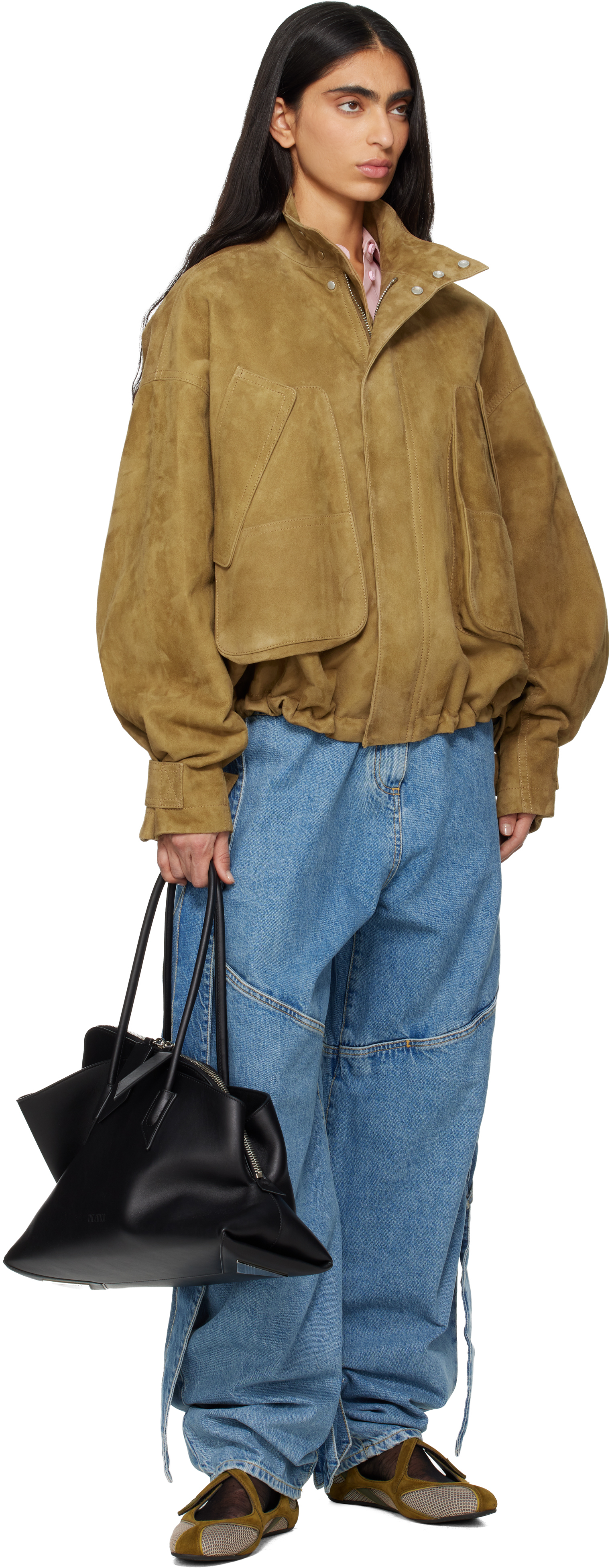 Attico Blue Long Jeans In Multi