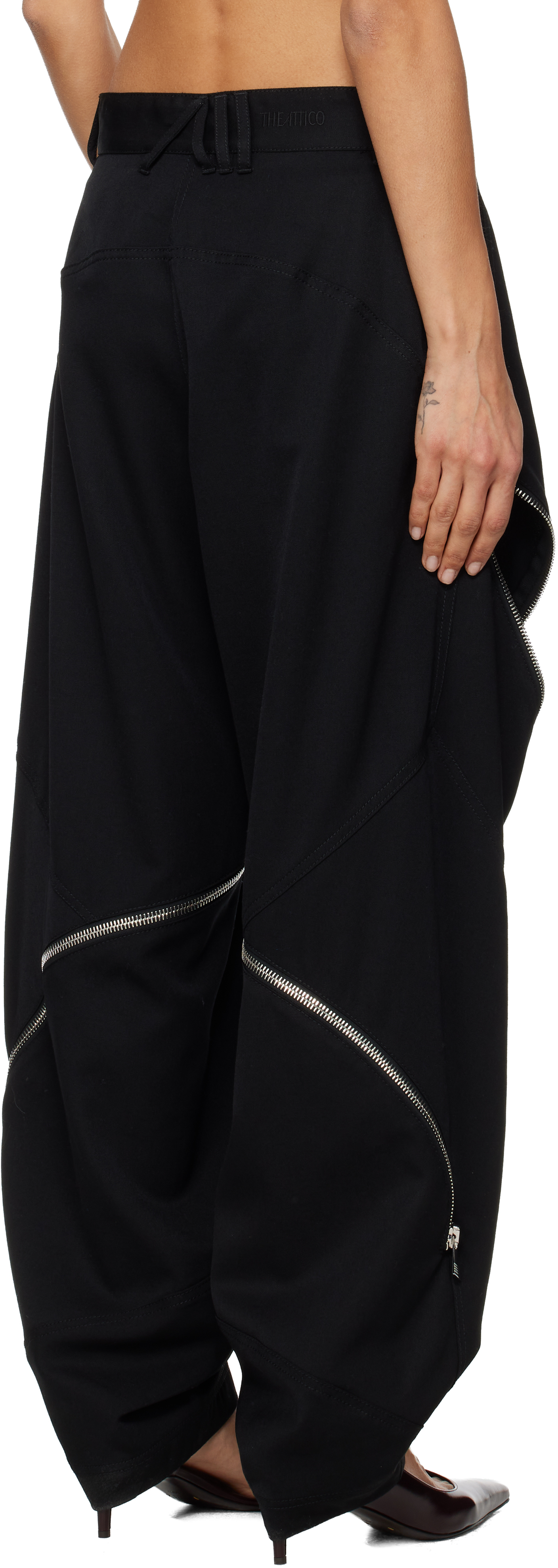 Attico Black Long Trousers In Black