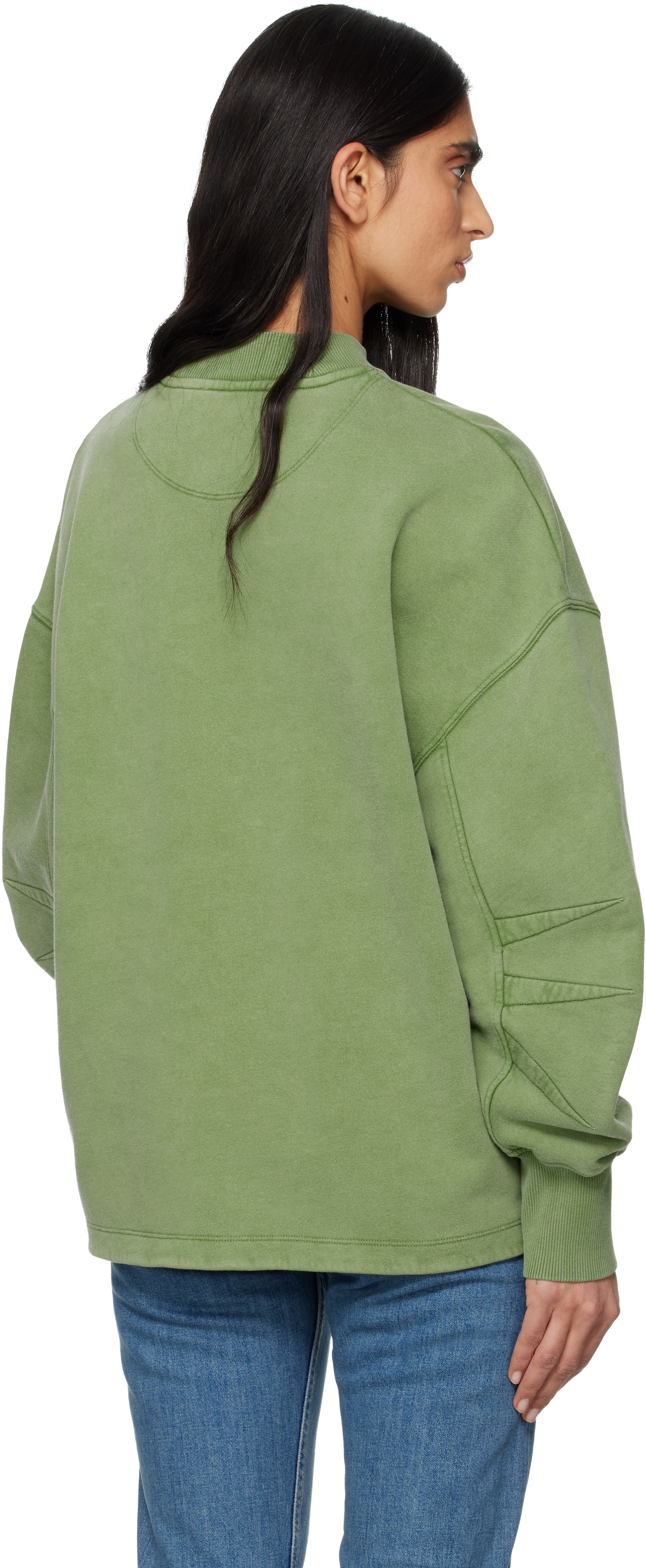 Attico Green American Fleece Sweatshirt In Green