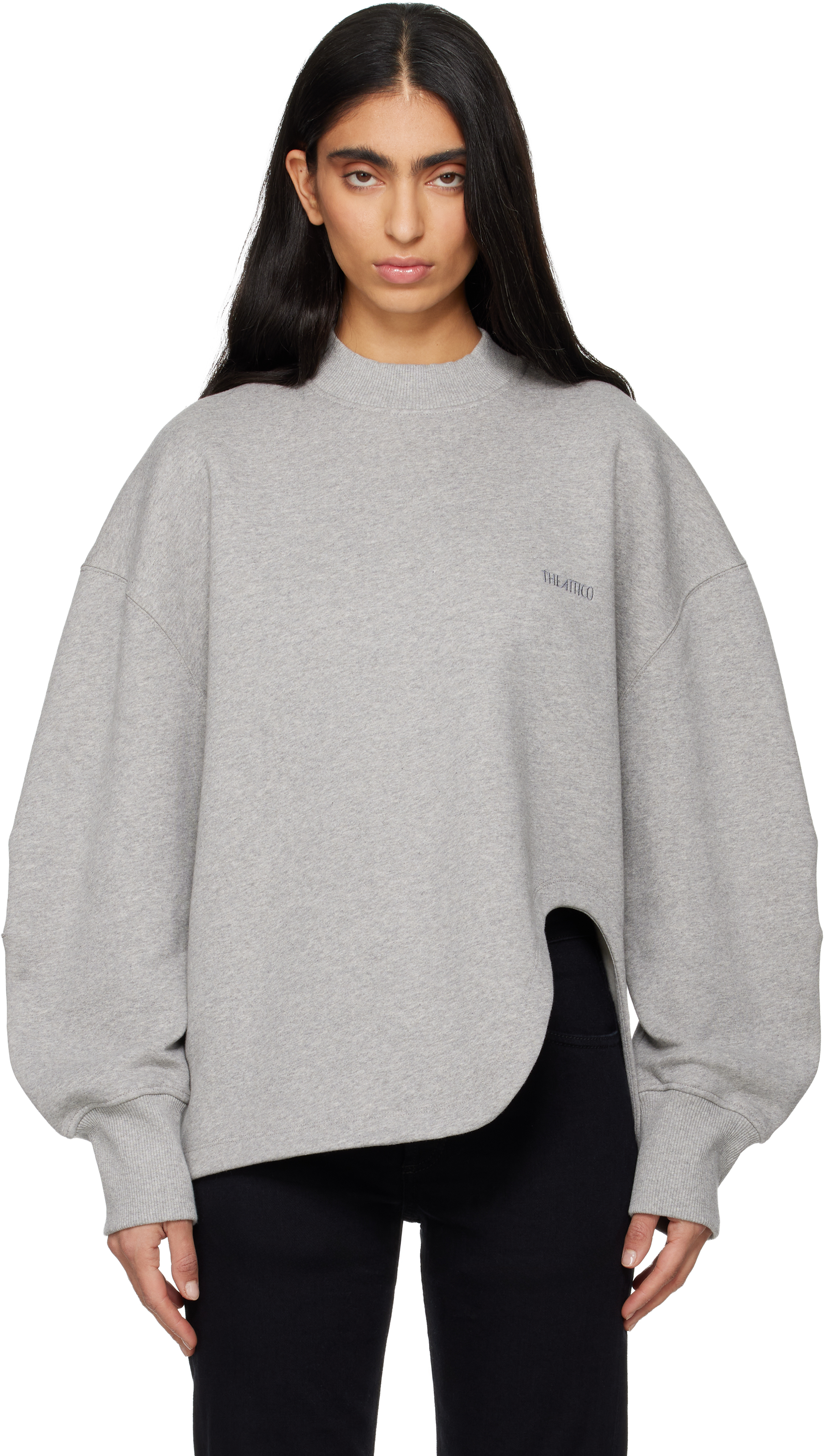 Gray American Fleece Sweatshirt by The Attico on Sale