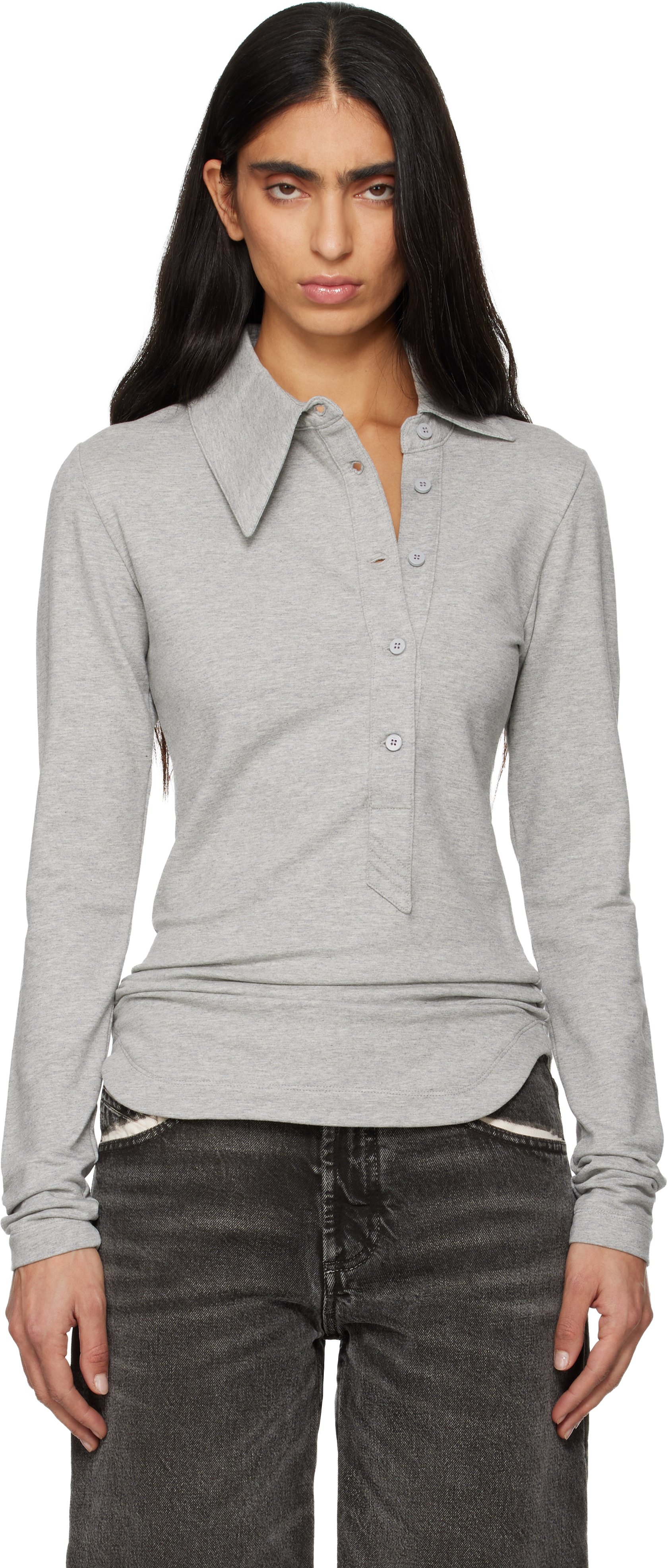 Grey Light American Fleece Polo