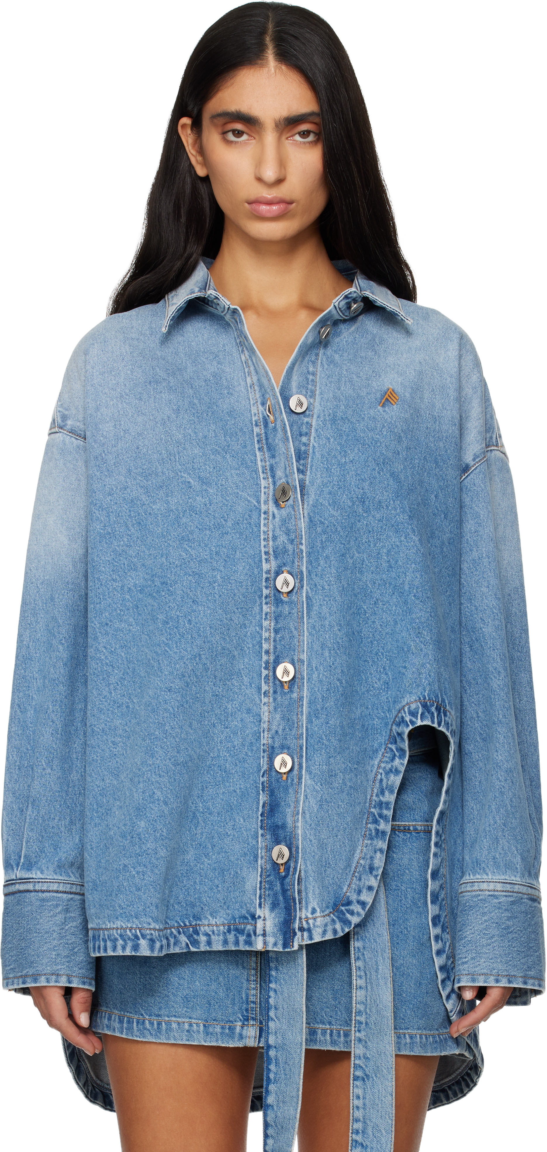 Attico Blue Diana Denim Shirt
