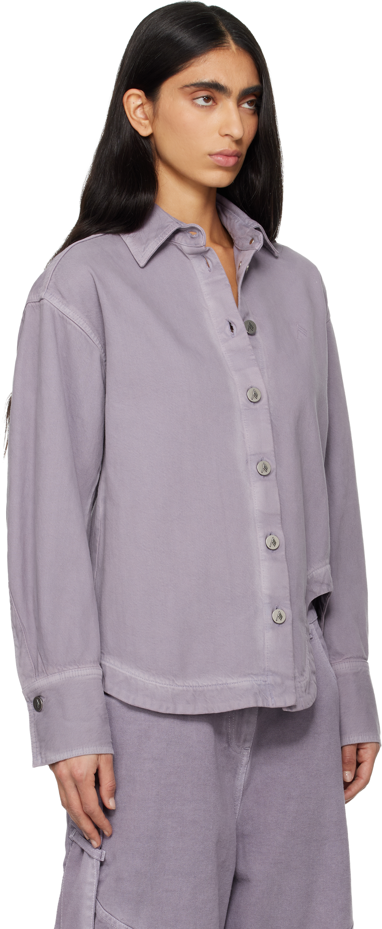Attico Purple Eliza Denim Shirt
