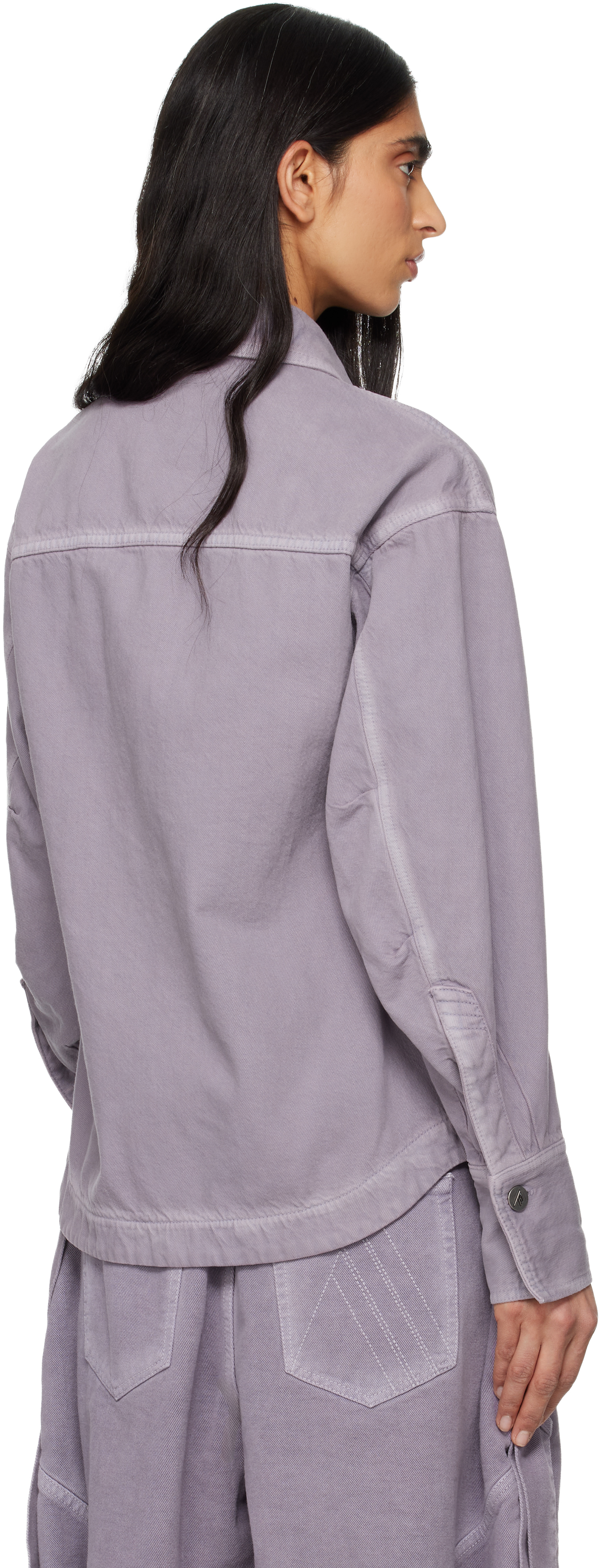 Attico Purple Eliza Denim Shirt