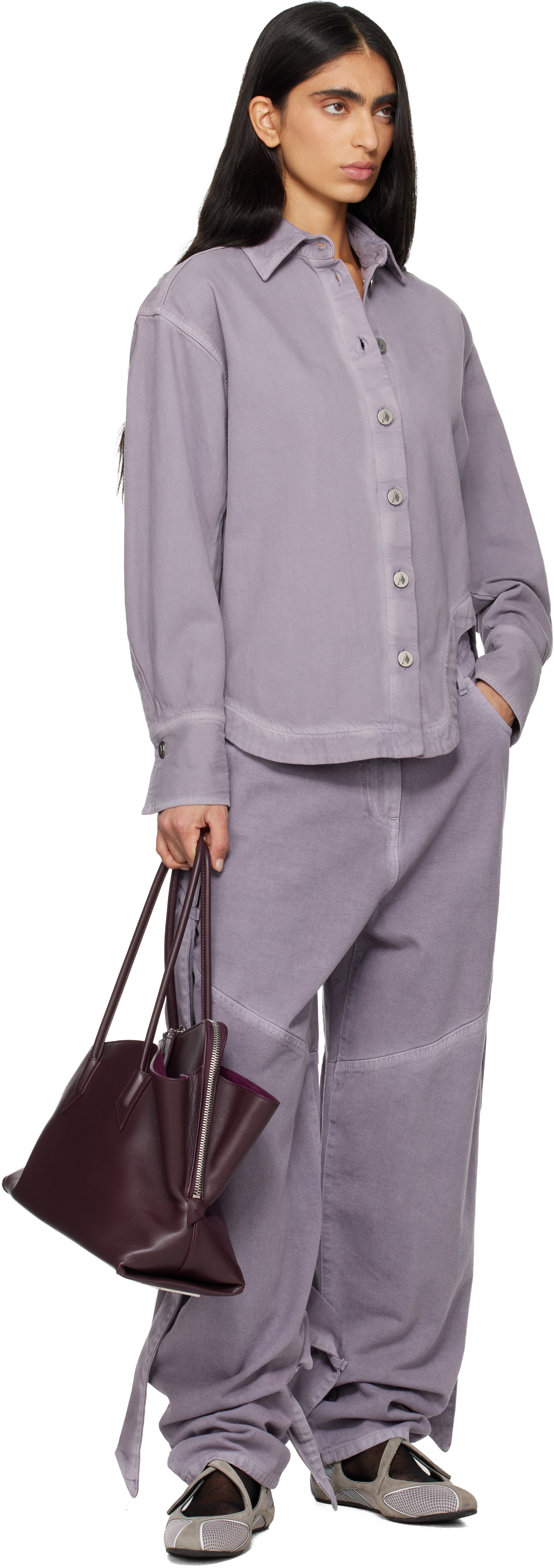 Attico Purple Eliza Denim Shirt