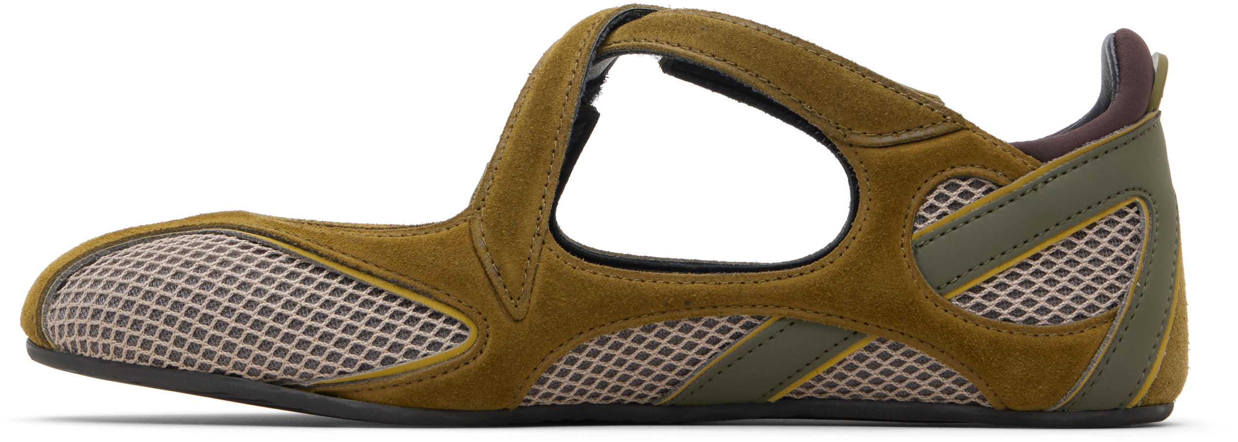 Attico Khaki Floor 01 Ballerina Flats In Green