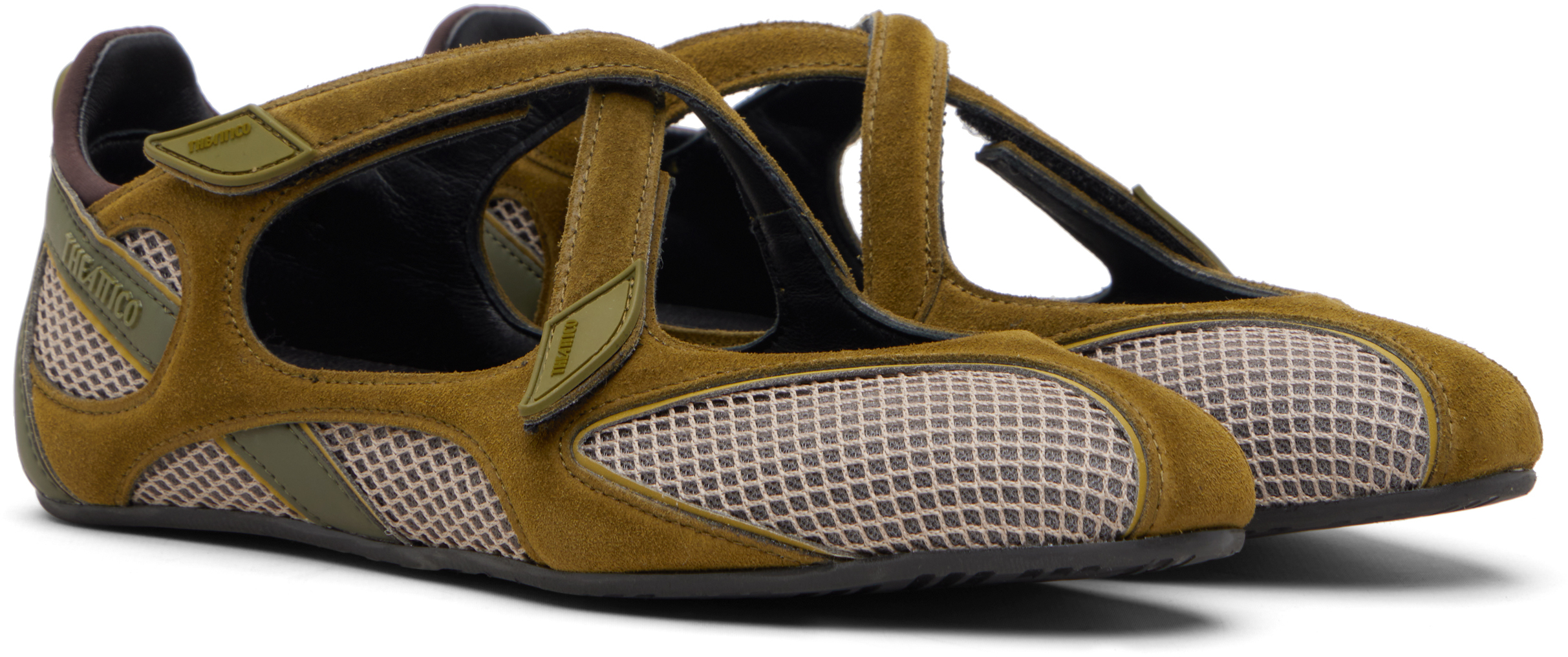 Attico Khaki Floor 01 Ballerina Flats In Green