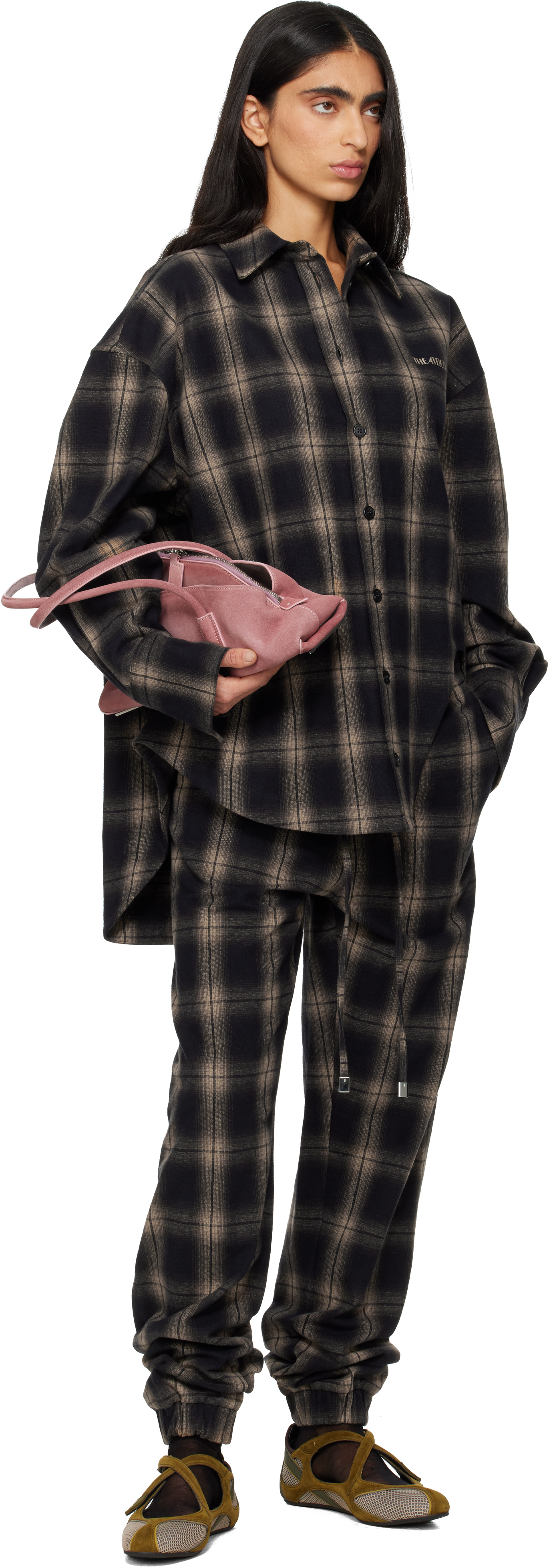 Attico Khaki Floor 01 Ballerina Flats In Green