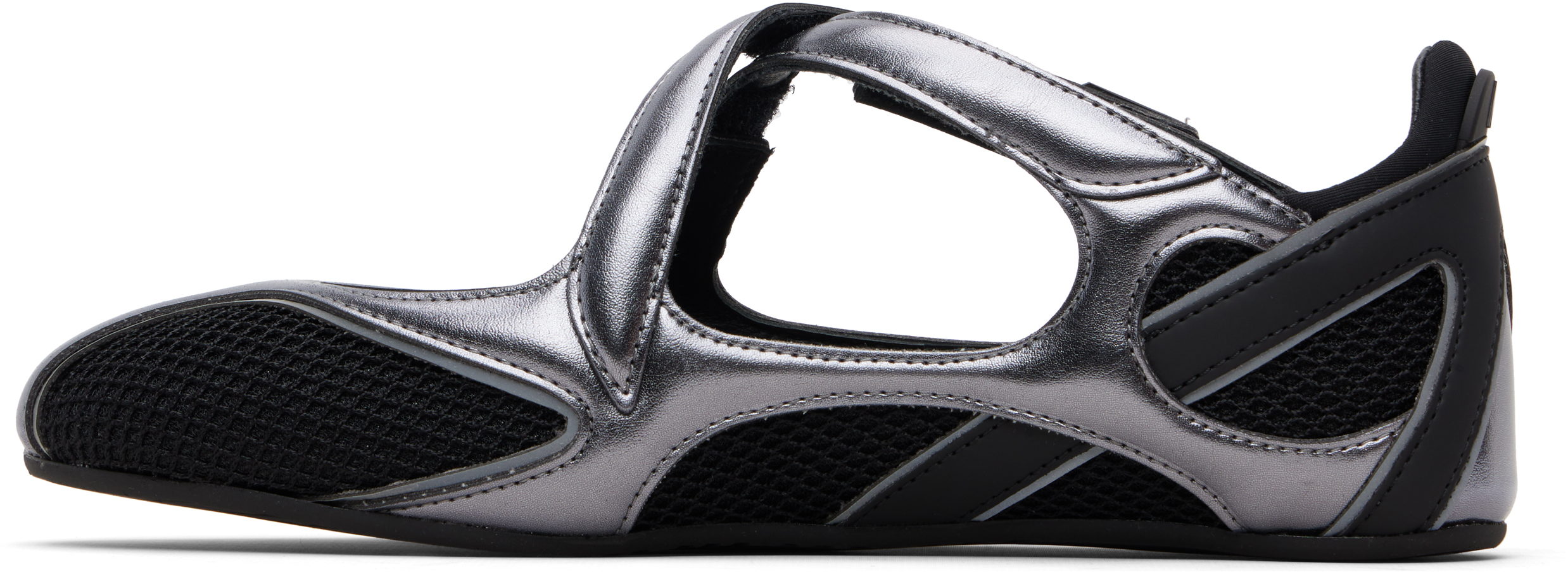 Attico Flat Shoes Blacks And Greys In Black