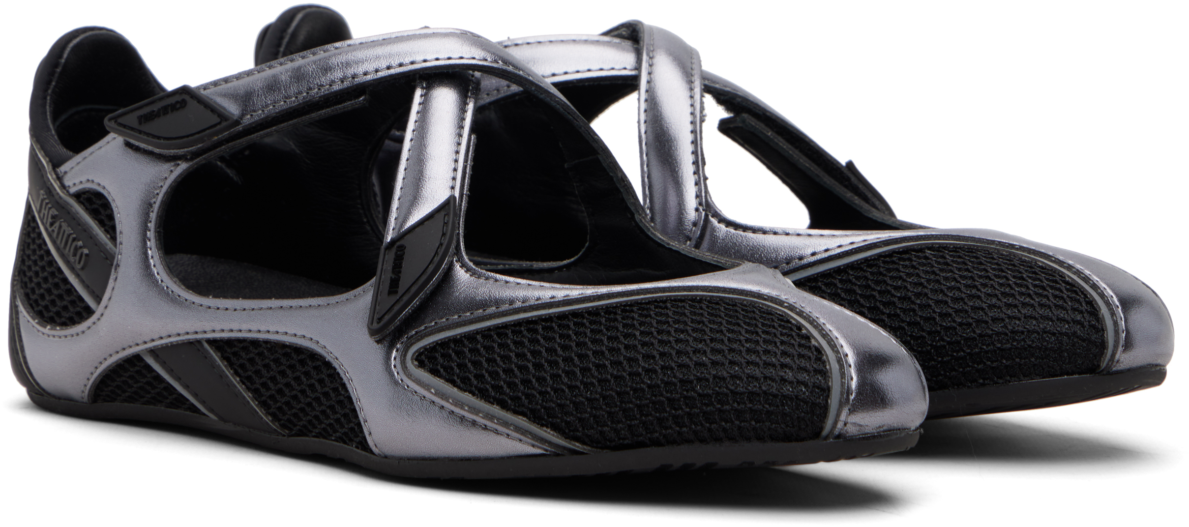 Attico Flat Shoes Blacks And Greys In Black