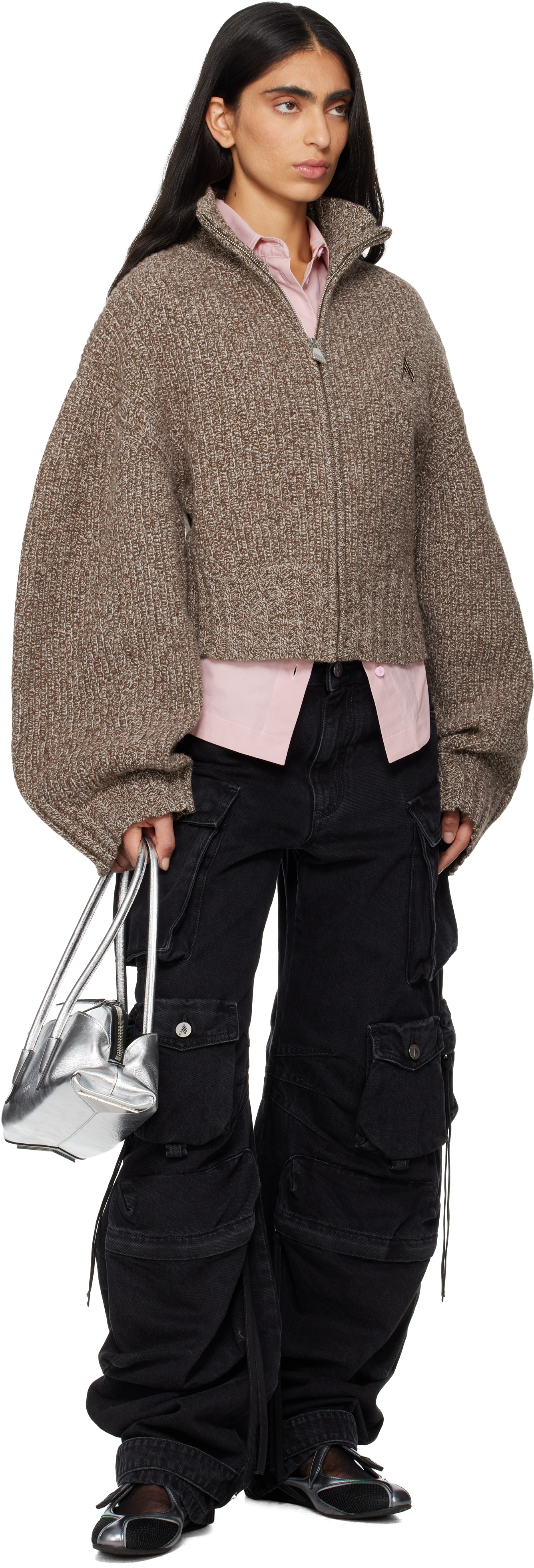 Attico Flat Shoes Blacks And Greys In Black