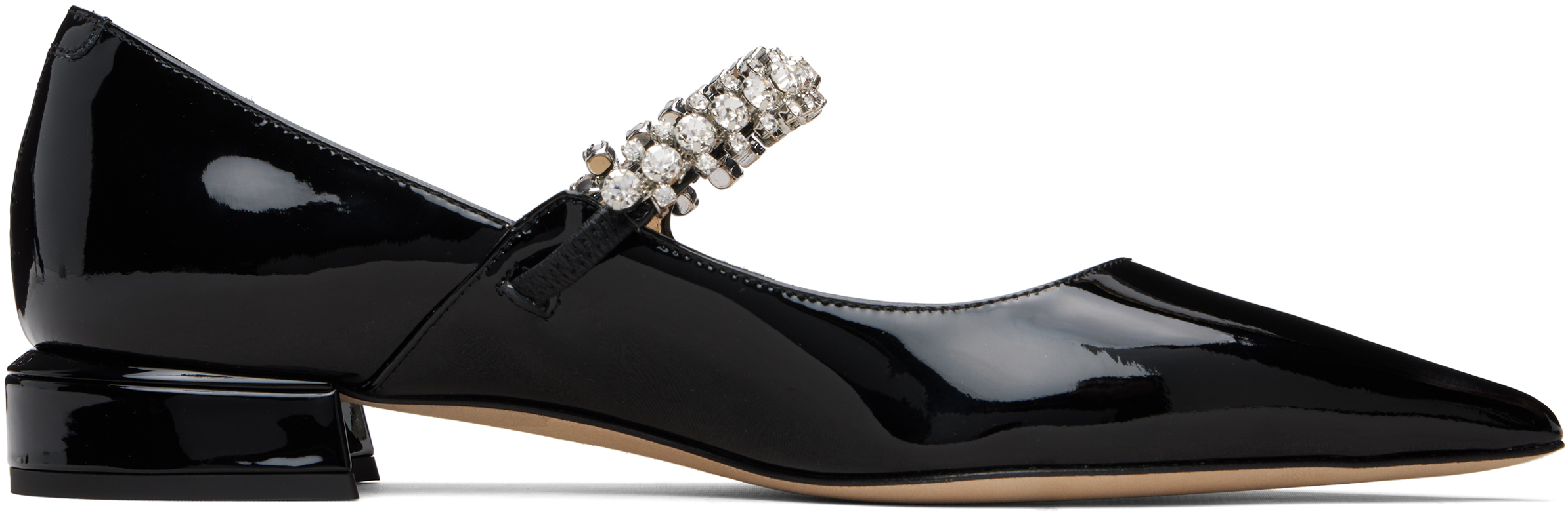 Jimmy Choo: ブラック Bing Pump フラットシューズ | SSENSE 日本