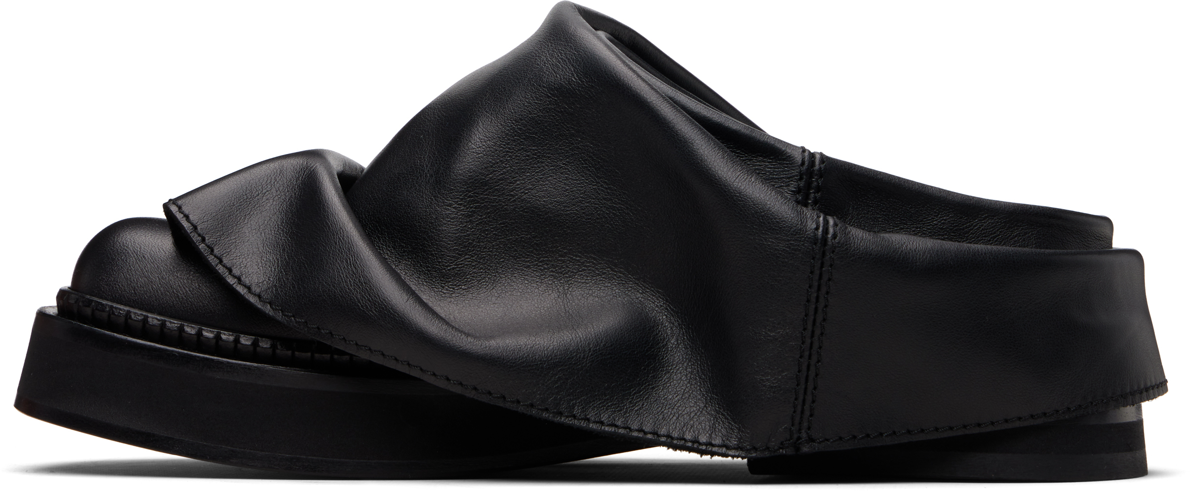 Attico Black Mini Robin Sabot Loafers In Black