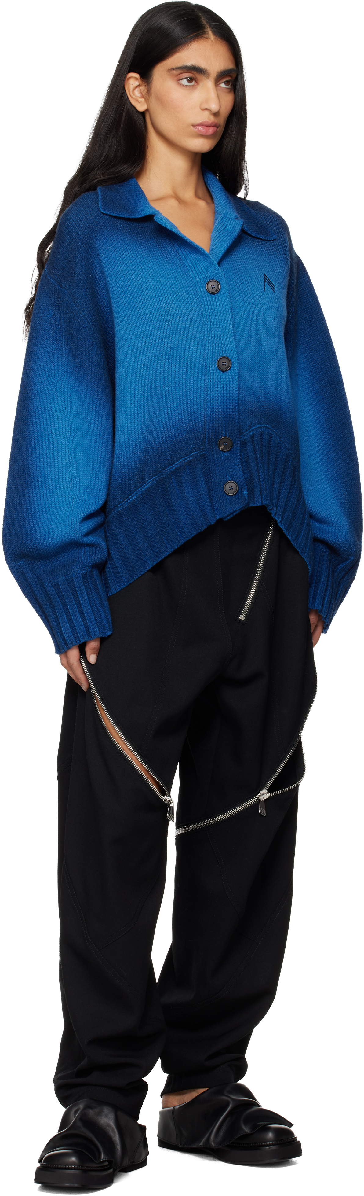 Attico Black Mini Robin Sabot Loafers In Black