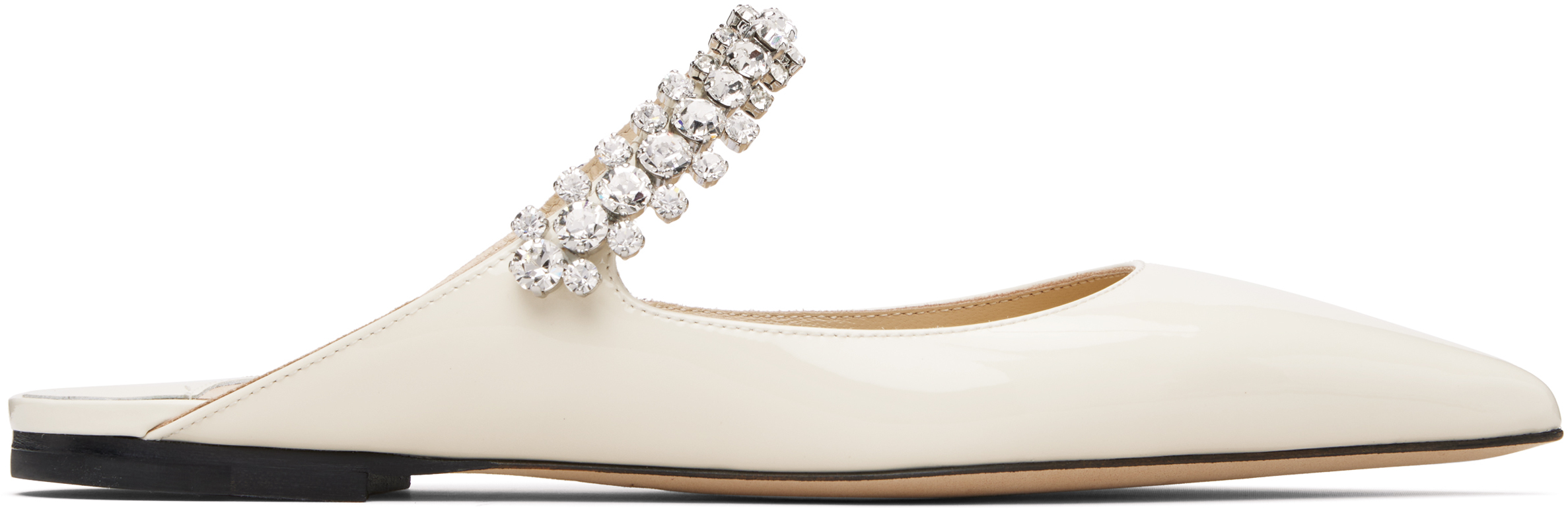Jimmy Choo: SSENSE Exclusive Off-White Bing Slip-on Flats | SSENSE