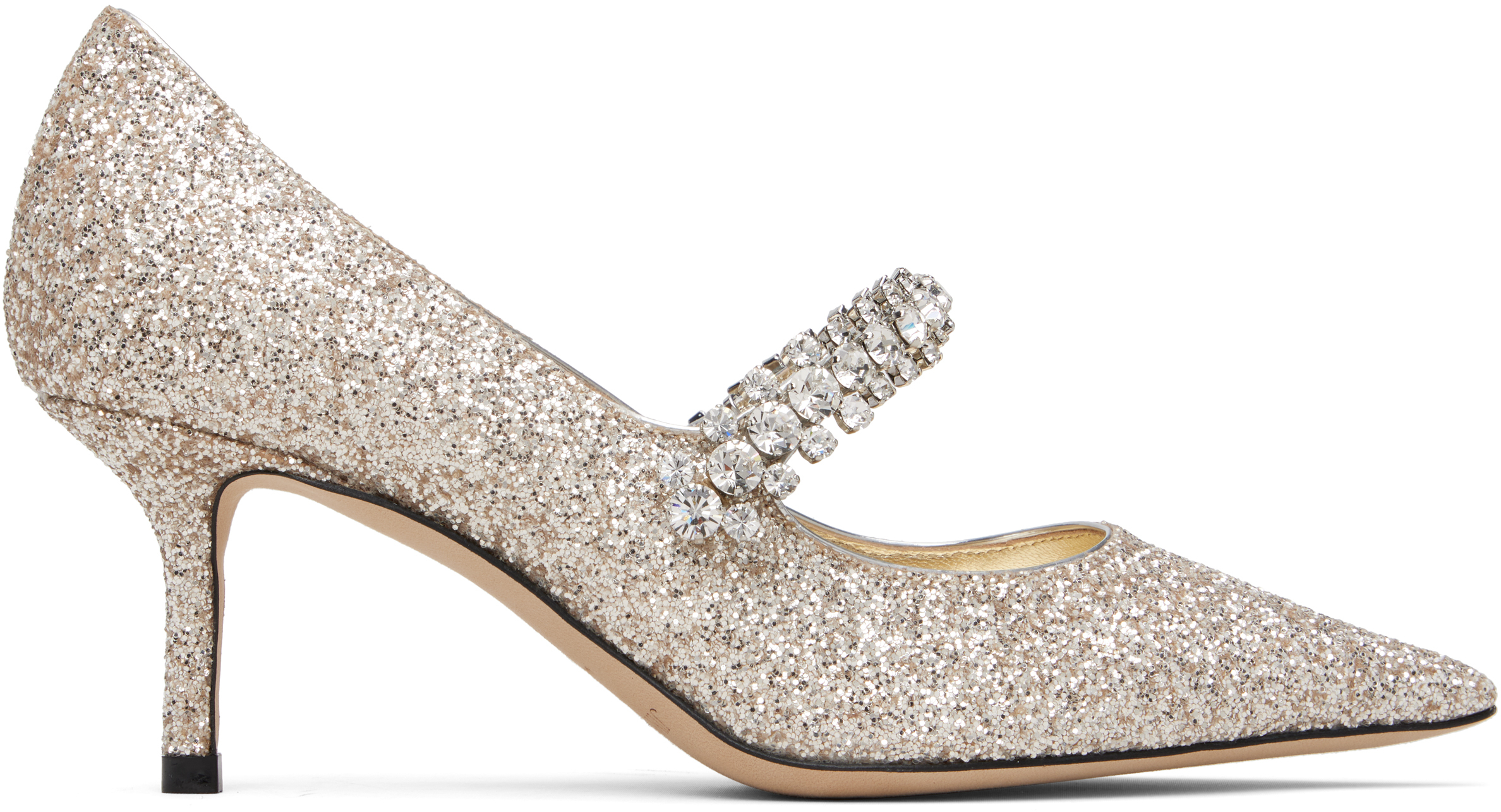 Jimmy Choo: Silver Bing Pump 65 Heels | SSENSE