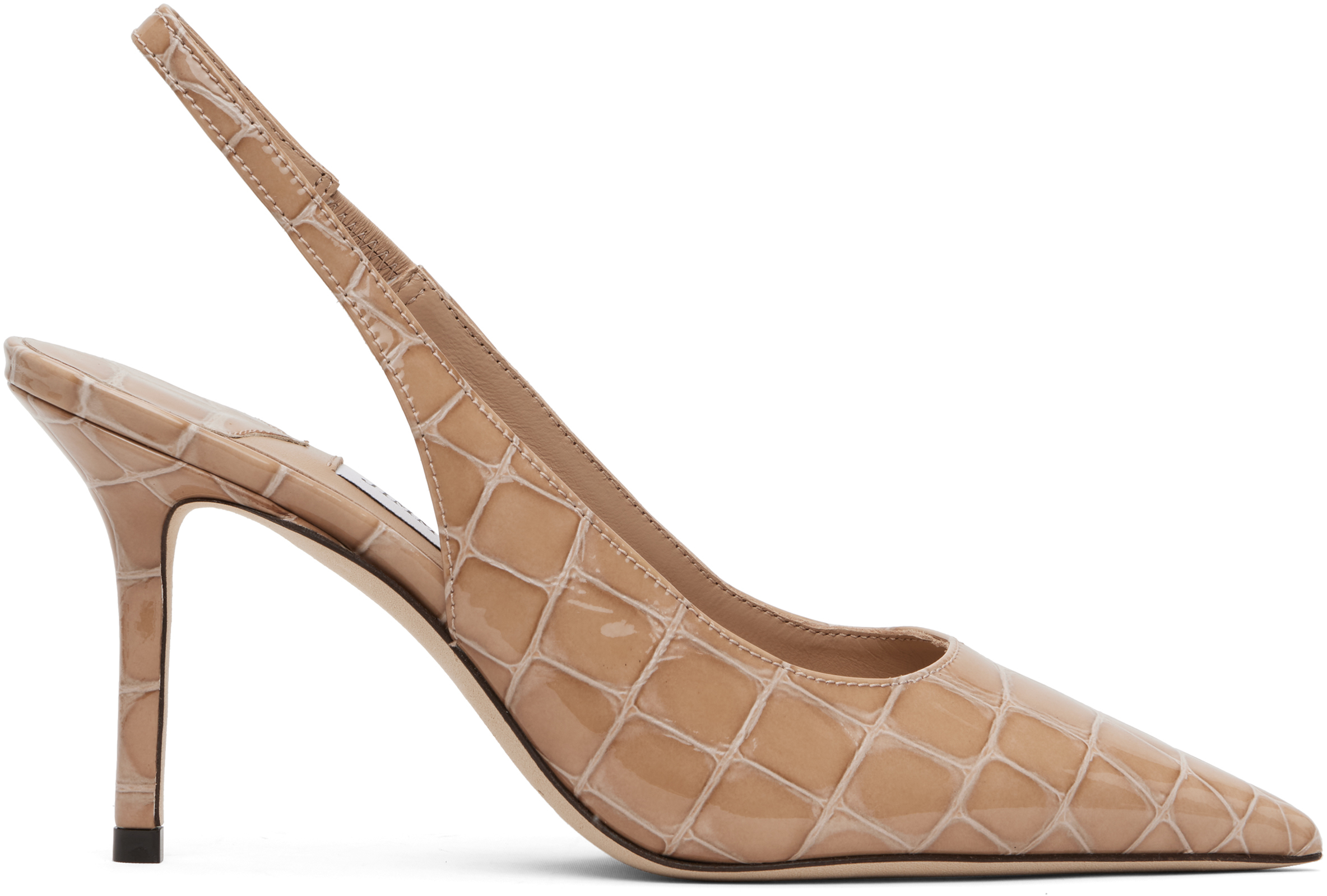 JIMMY CHOO ベージュ スリングバックパンプス Jimmy Choo: ベージュ Love Sling Back 85 ヒール | SSENSE 日本
