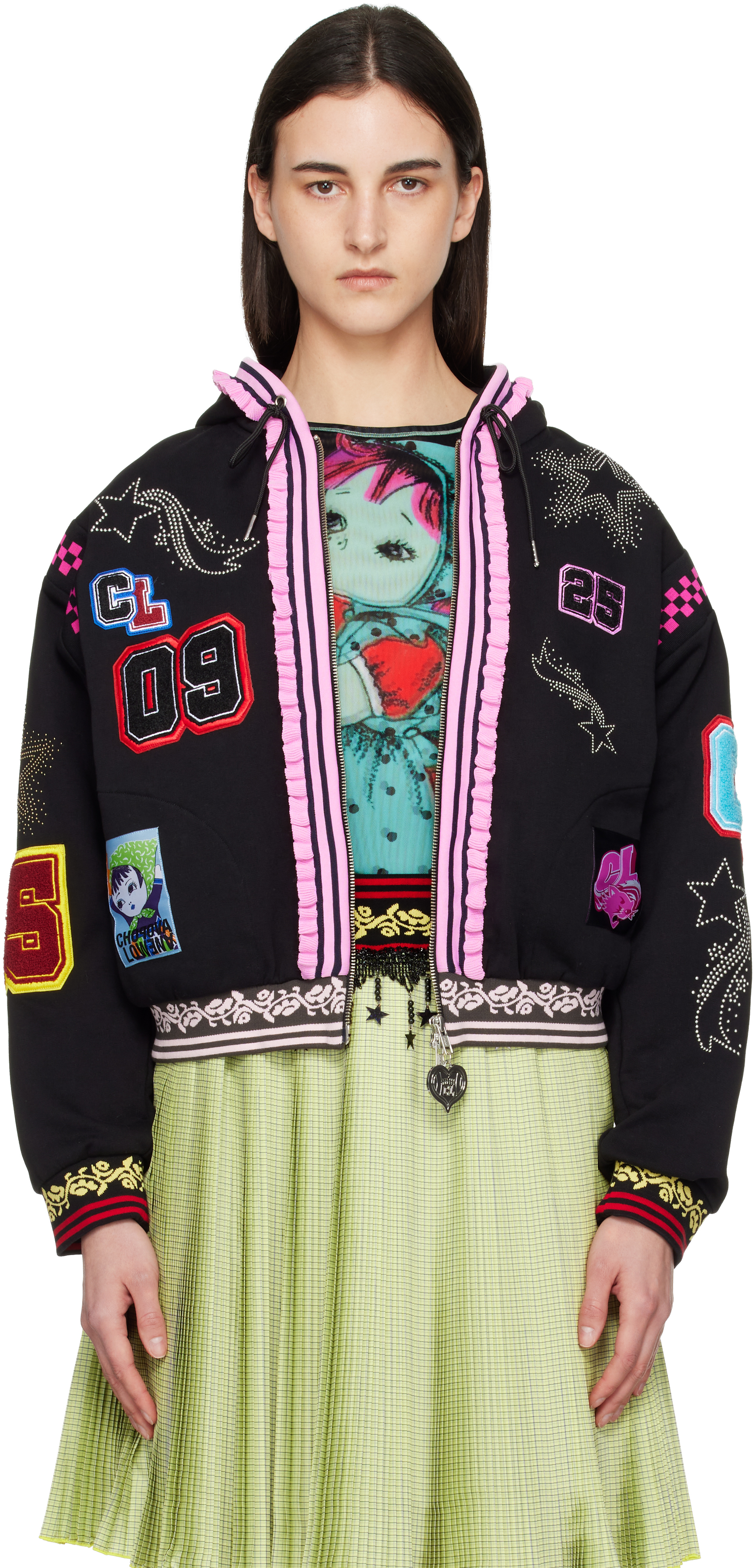 Chopova Lowena: Black Wolfpack Hoodie | SSENSE Chopova Lowena: Black Wolfpack Hoodie | SSENSE