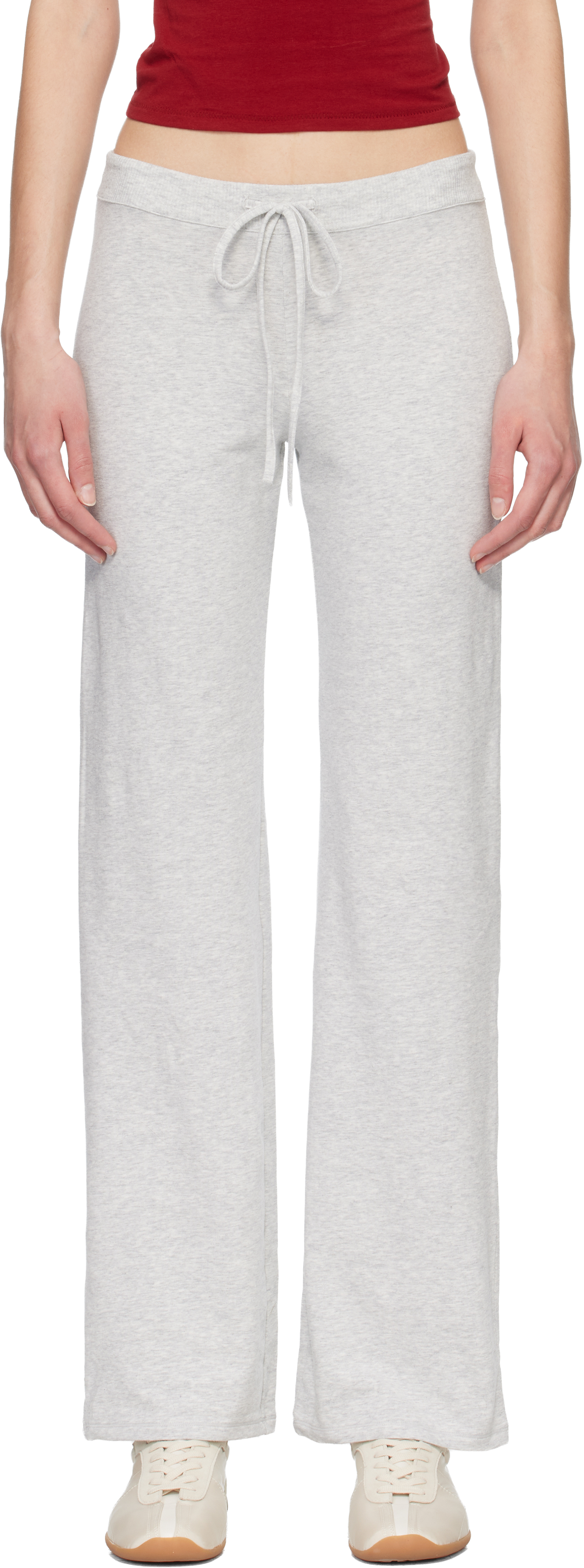 Gray Cotton Jersey Straight Leg Lounge Pants by SKIMS on Sale