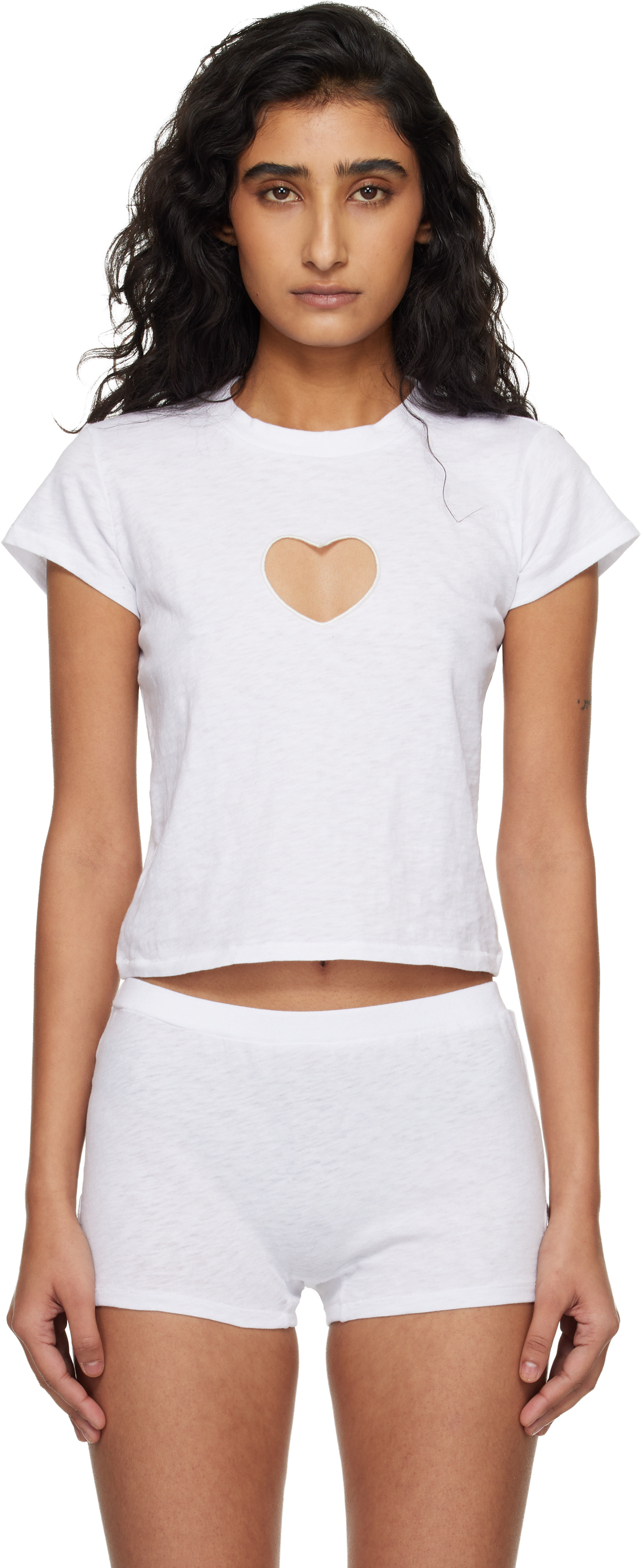 SKIMS ハート ノースリーブトップス タンクトップ SKIMS Heart Cotton Blend Jersey Tank | Nordstrom