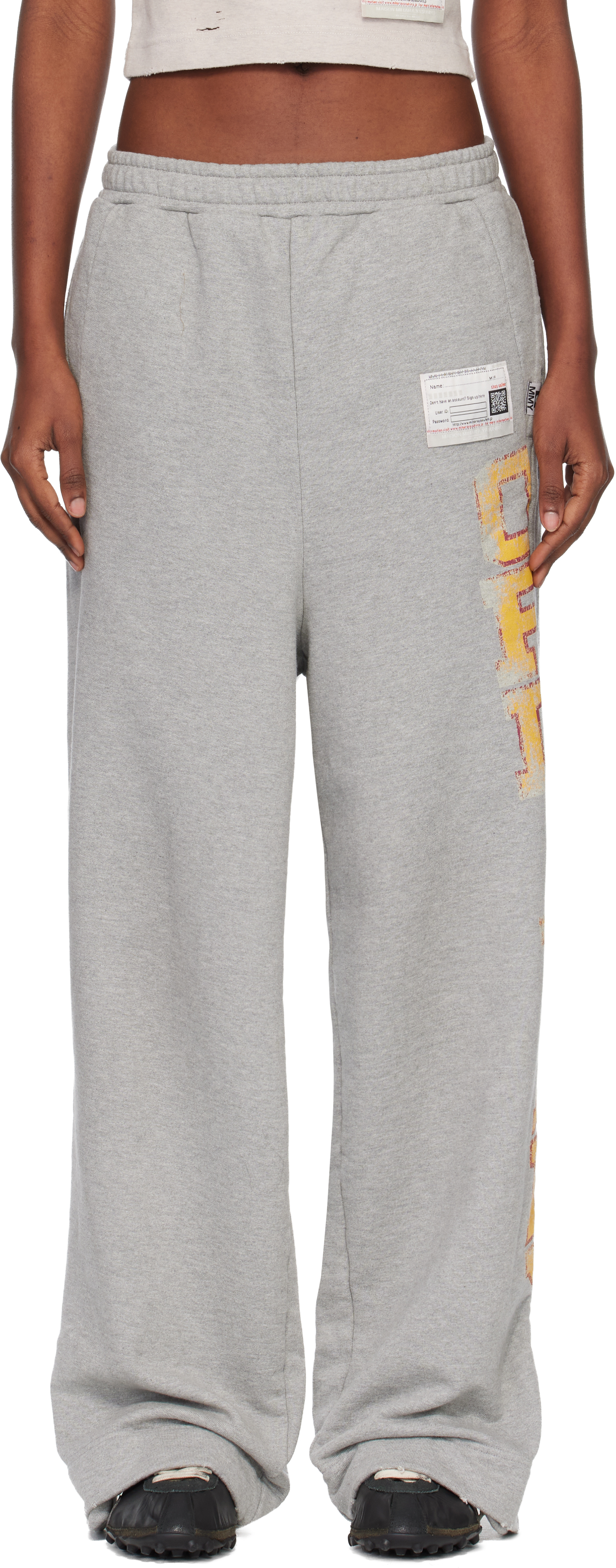 Maison MIHARA YASUHIRO Gray College Print Sweatpants