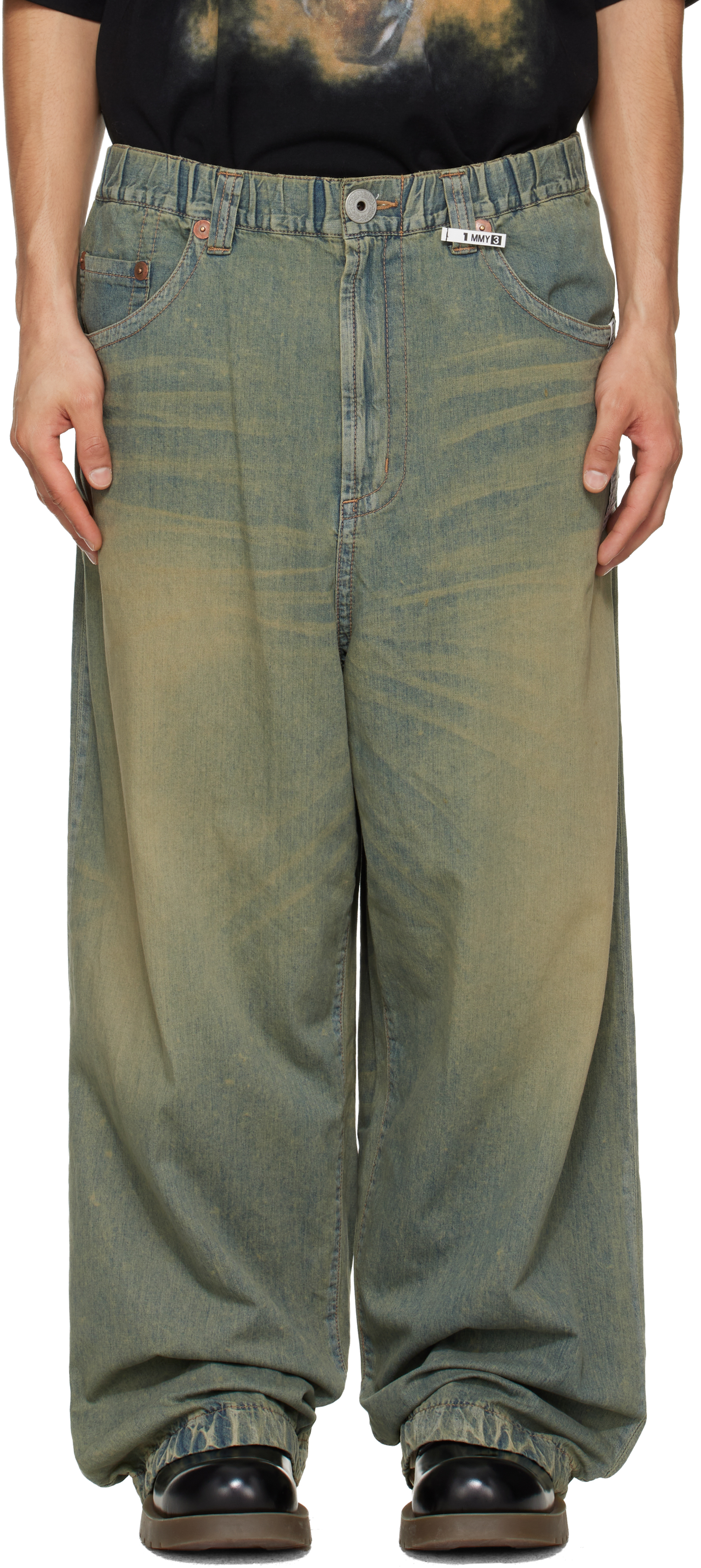 Maison MIHARA YASUHIRO: Blue Light Wide Jeans | SSENSE