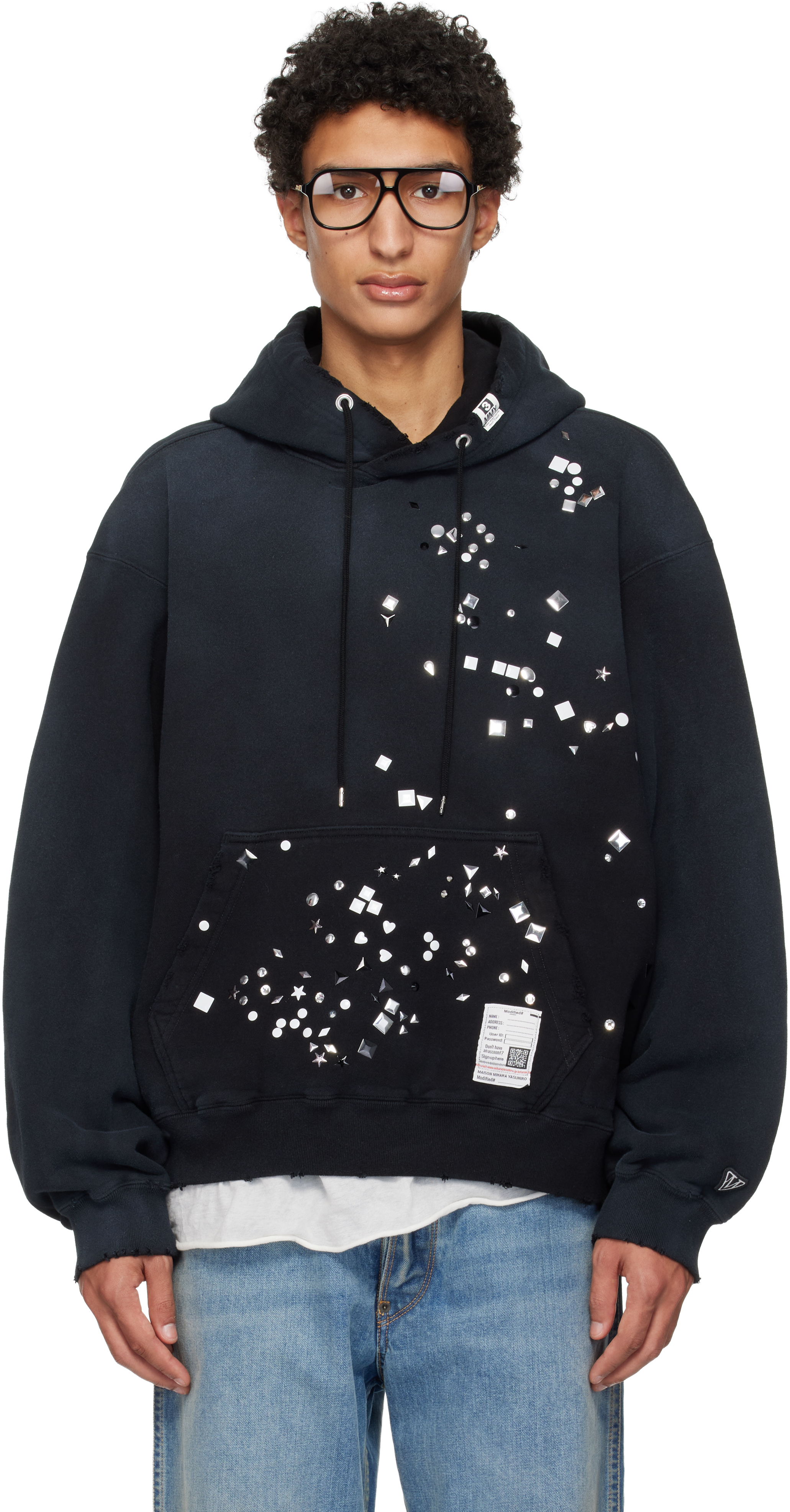 Maison MIHARA YASUHIRO: ブラック エンベリッシュド フーディ