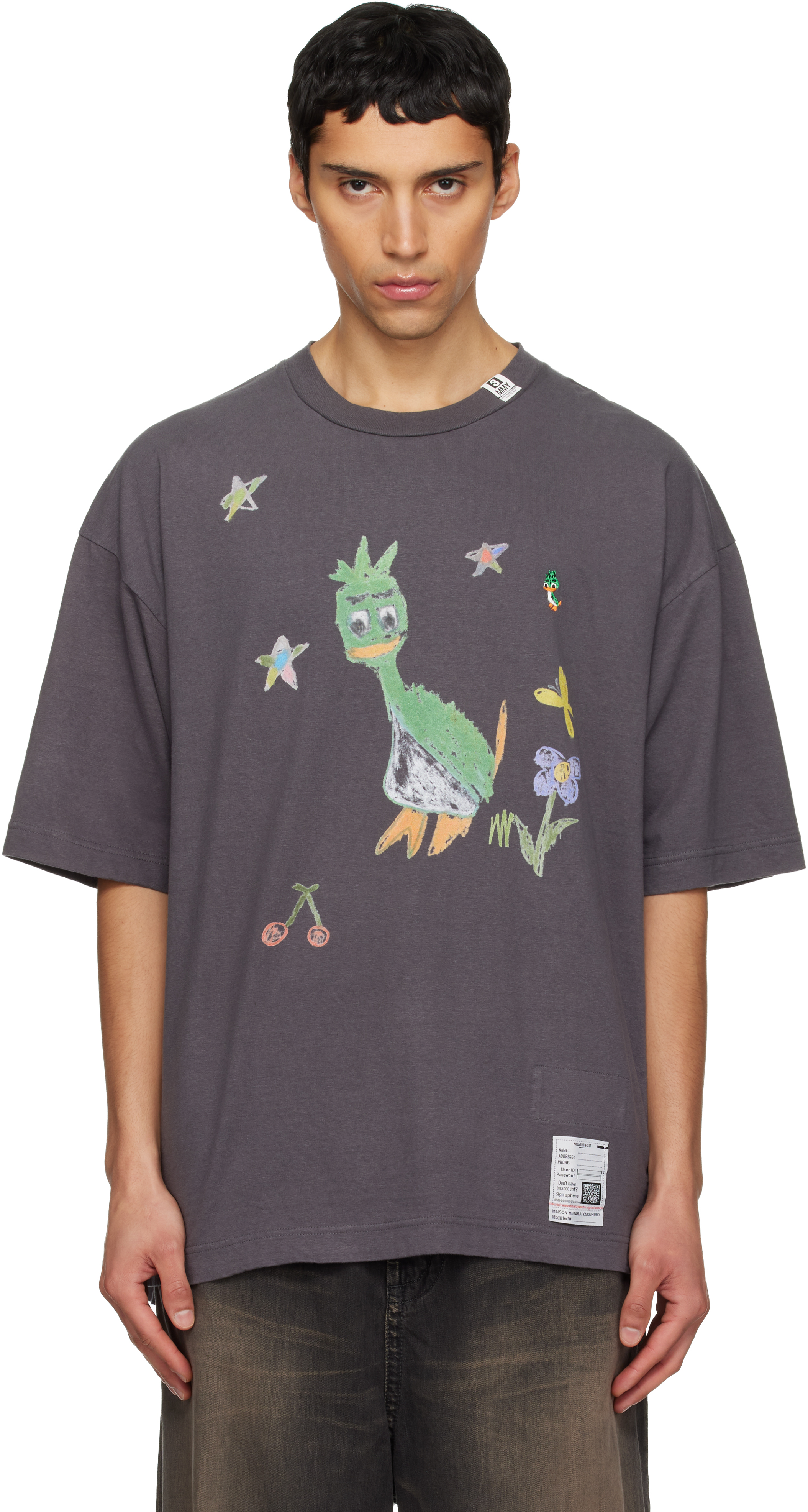 Maison Mihara Yasuhiro LEON Tシャツ Black Leon Kids Doodle T-shirt by Maison MIHARA YASUHIRO on Sale