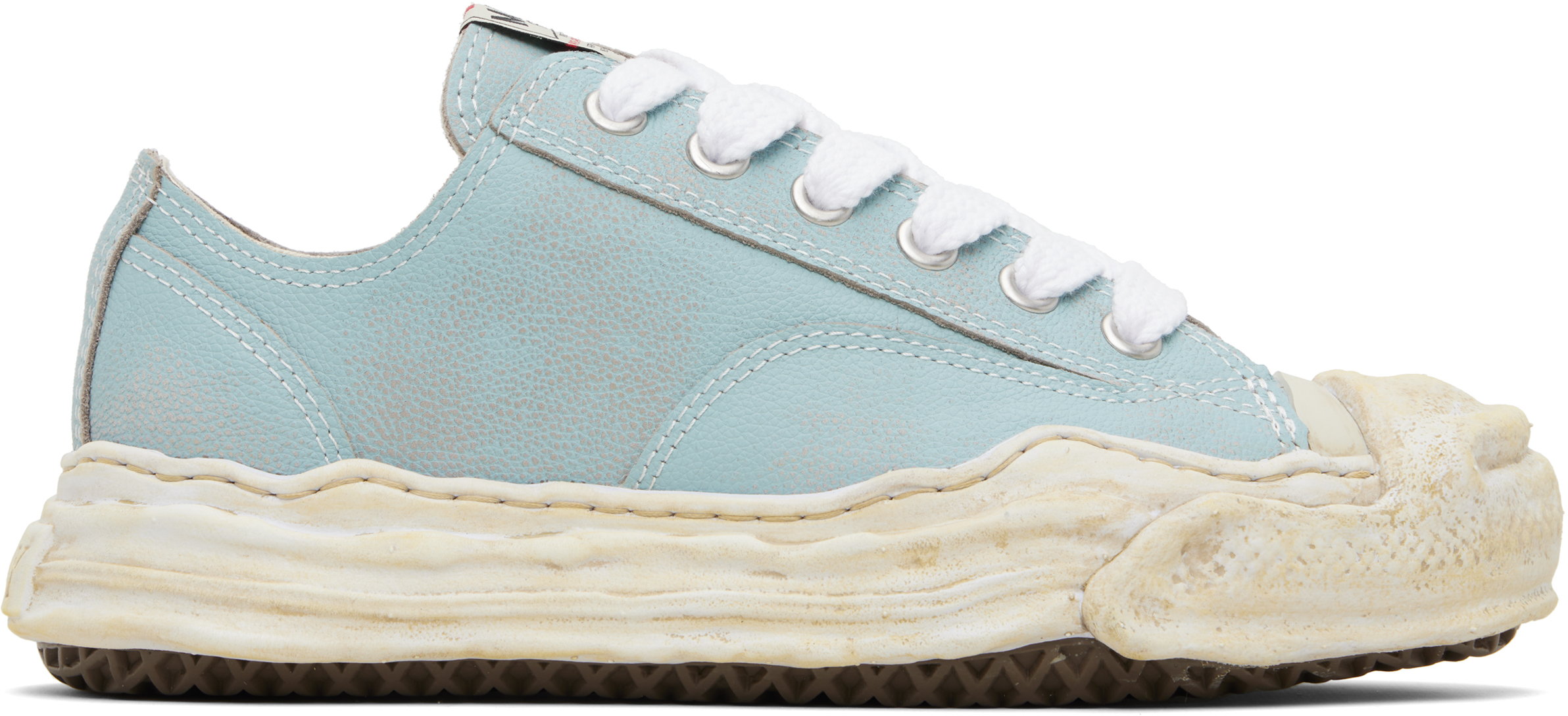 Maison MIHARA YASUHIRO Blue 'Hank' OG Sole Shrink Leather Low-Top Sneakers