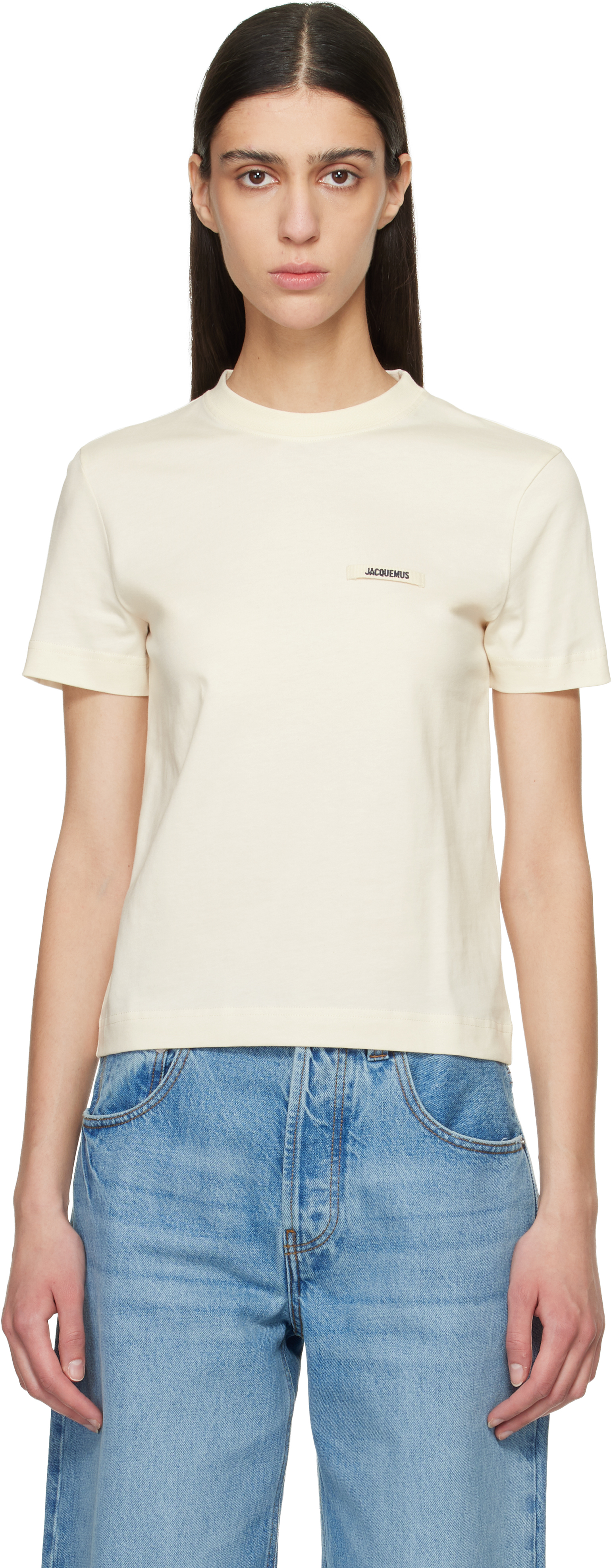 JACQUEMUS: Beige 'The Gros Grain short-sleeve' T-shirt | SSENSE