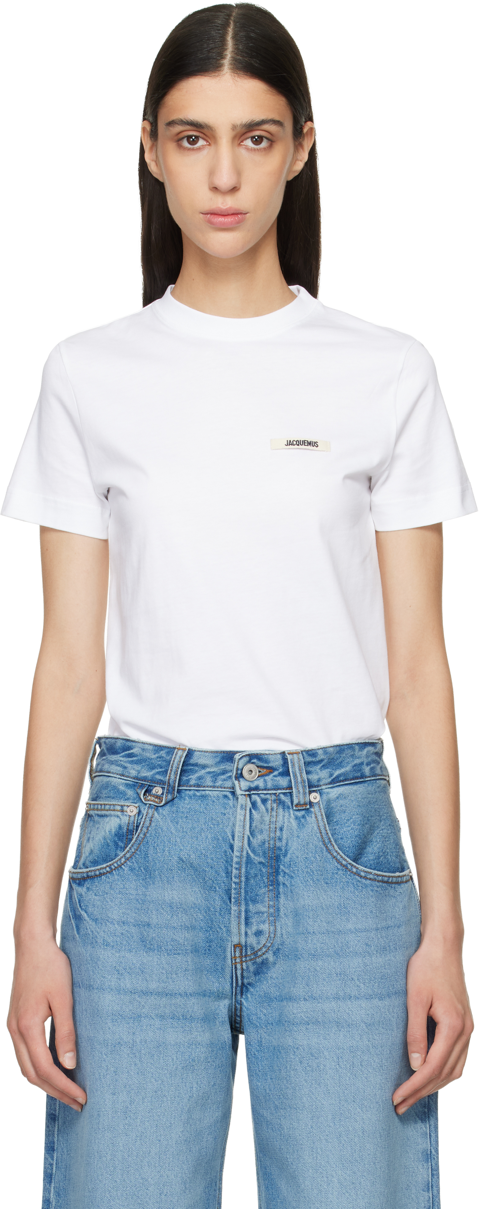 JACQUEMUS: White 'The Gros Grain short-sleeve' T-shirt | SSENSE