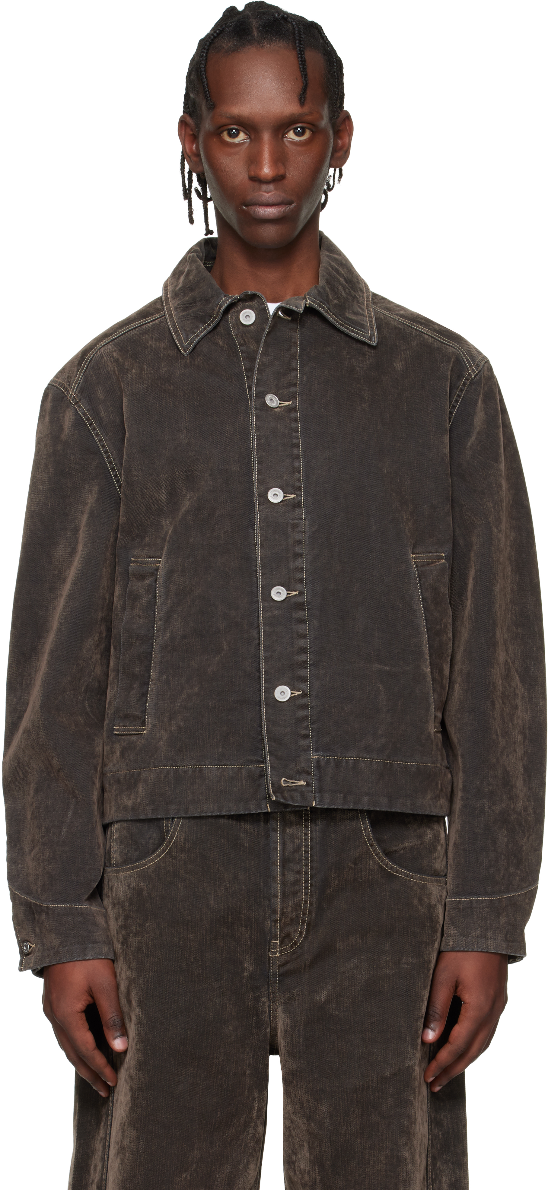 JACQUEMUS: カーキ 'The Mirada de-Nîmes' デニムジャケット | SSENSE 日本