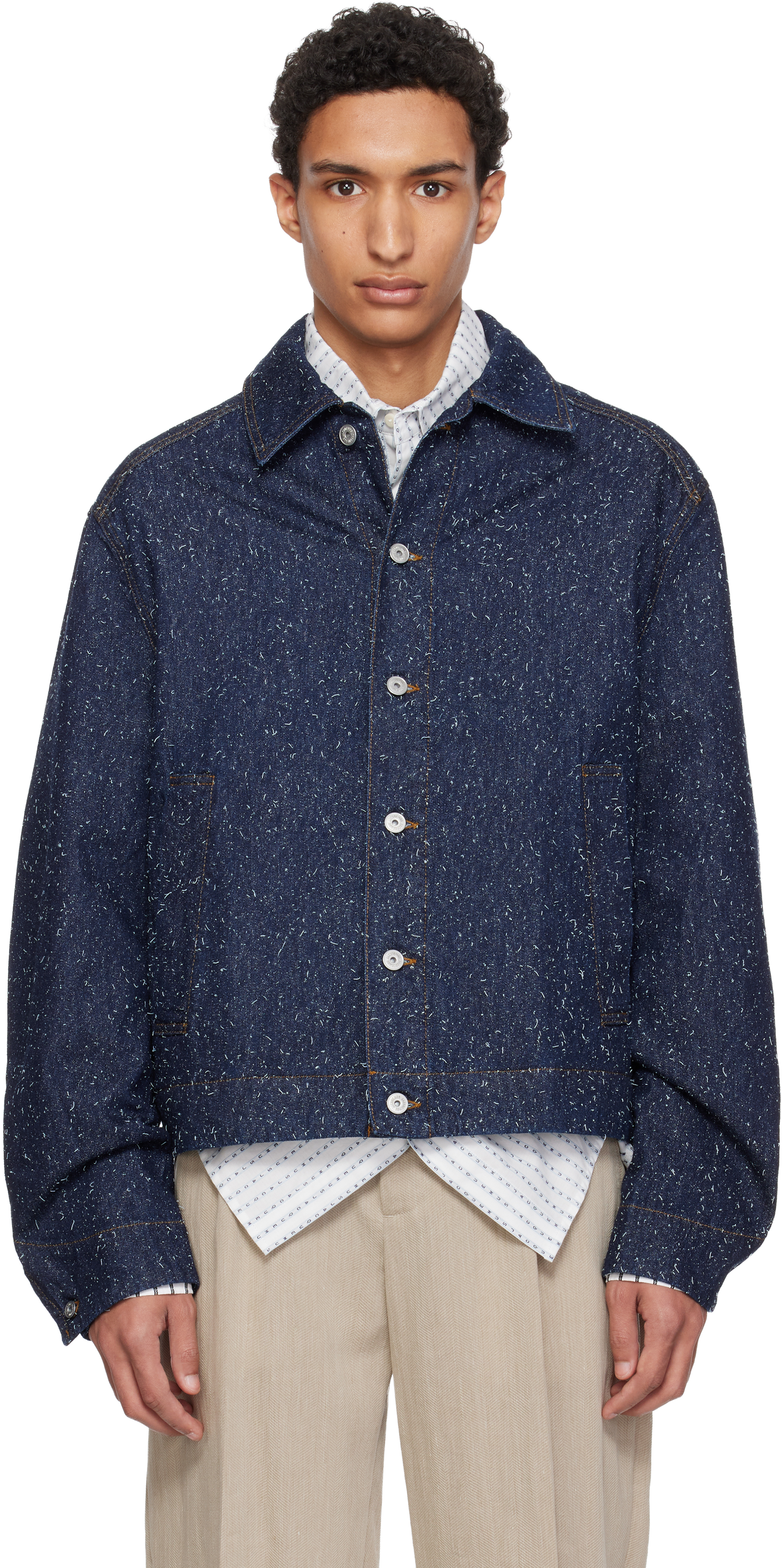 JACQUEMUS LA CASA ネイビー デニムジャケット JACQUEMUS: Navy 'The Mirada de-Nîmes' Denim Jacket | SSENSE