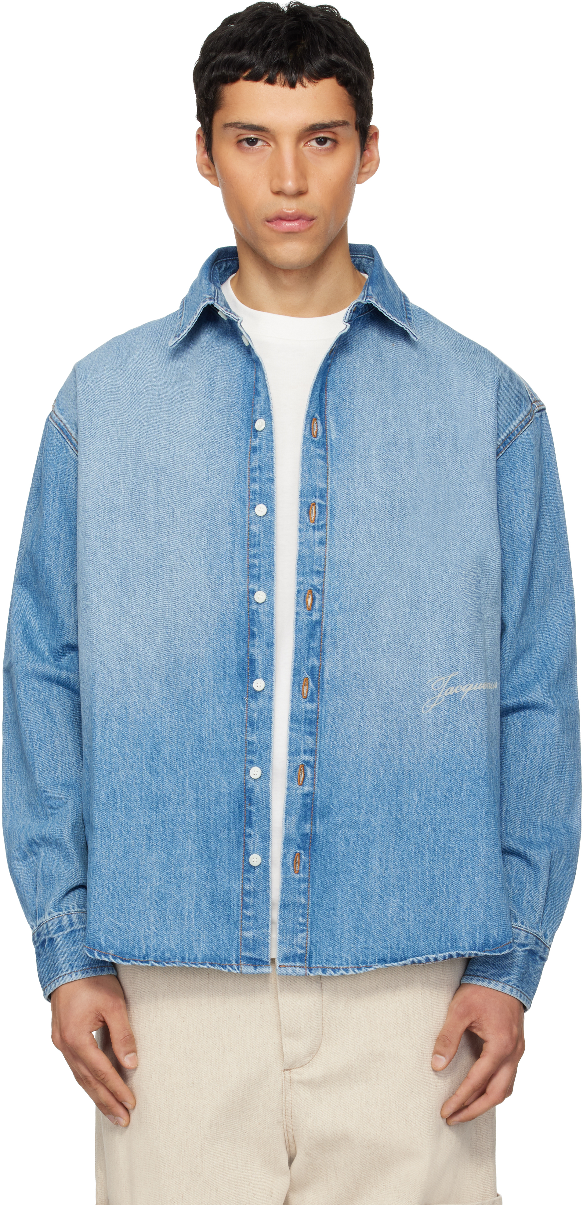 JACQUEMUS: ブルー 'The Simon de-Nîmes' デニムシャツ | SSENSE 日本